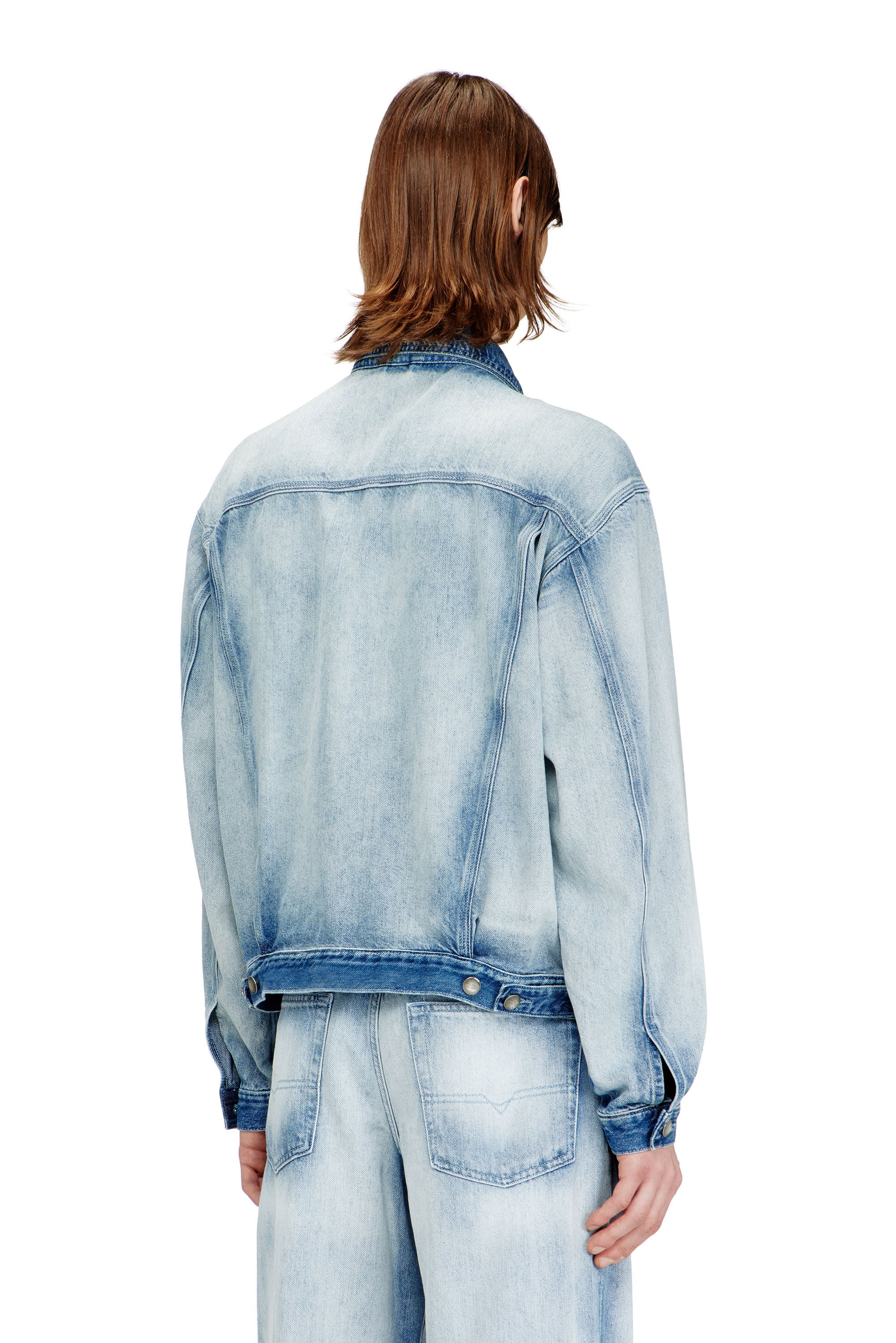 D-DENVER-FSI1 Trucker jacket in medium-light skeleton denim
