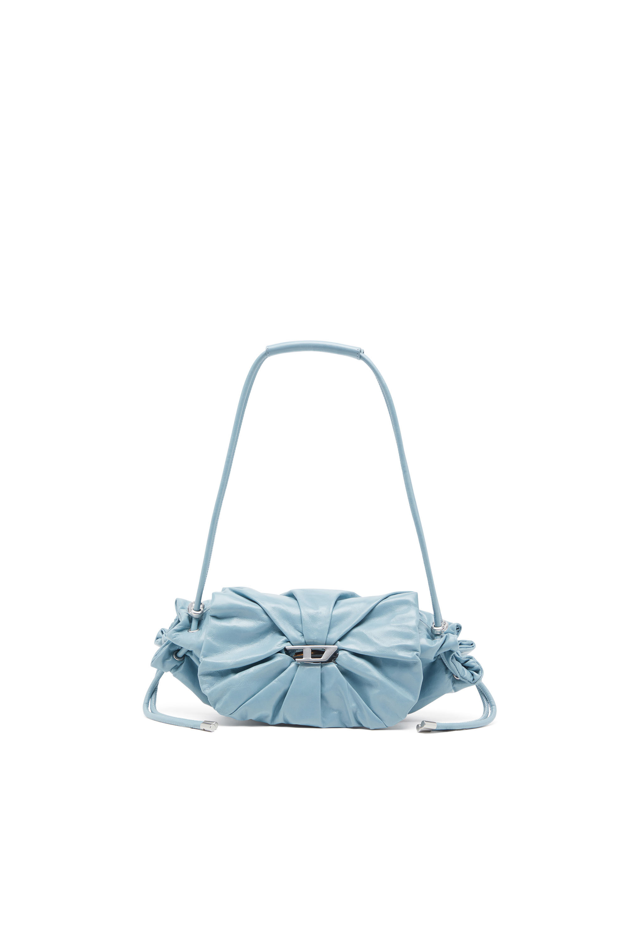 Diesel - SCRUNCH-D SHOULDER S, Female's Scrunch-D S-Shoulder bag in scrunched leather in アジュール - 2