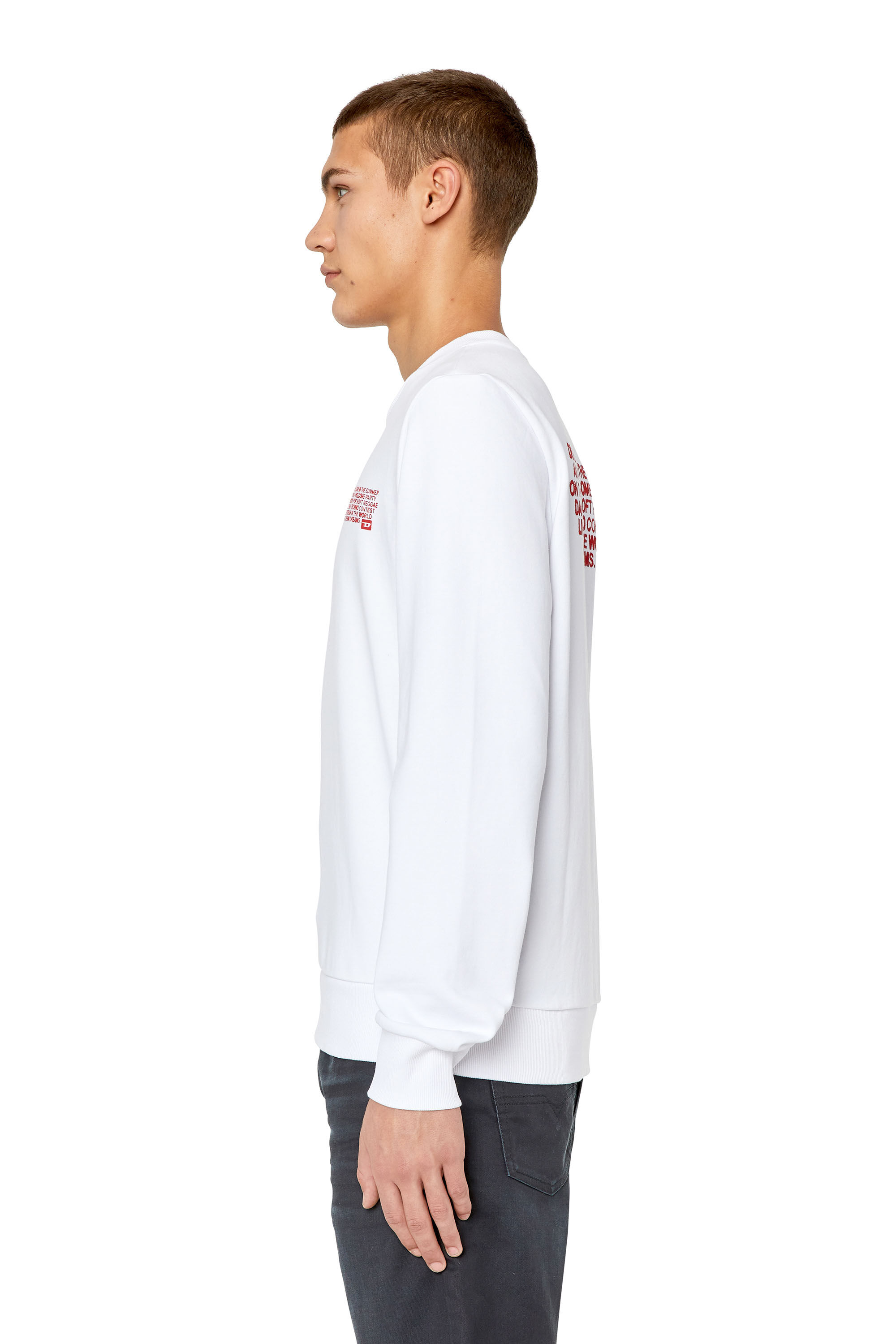 Diesel - S-GINN-K29, Male's スウェット ウォータープリント レギュラーフィット in ホワイト - 6