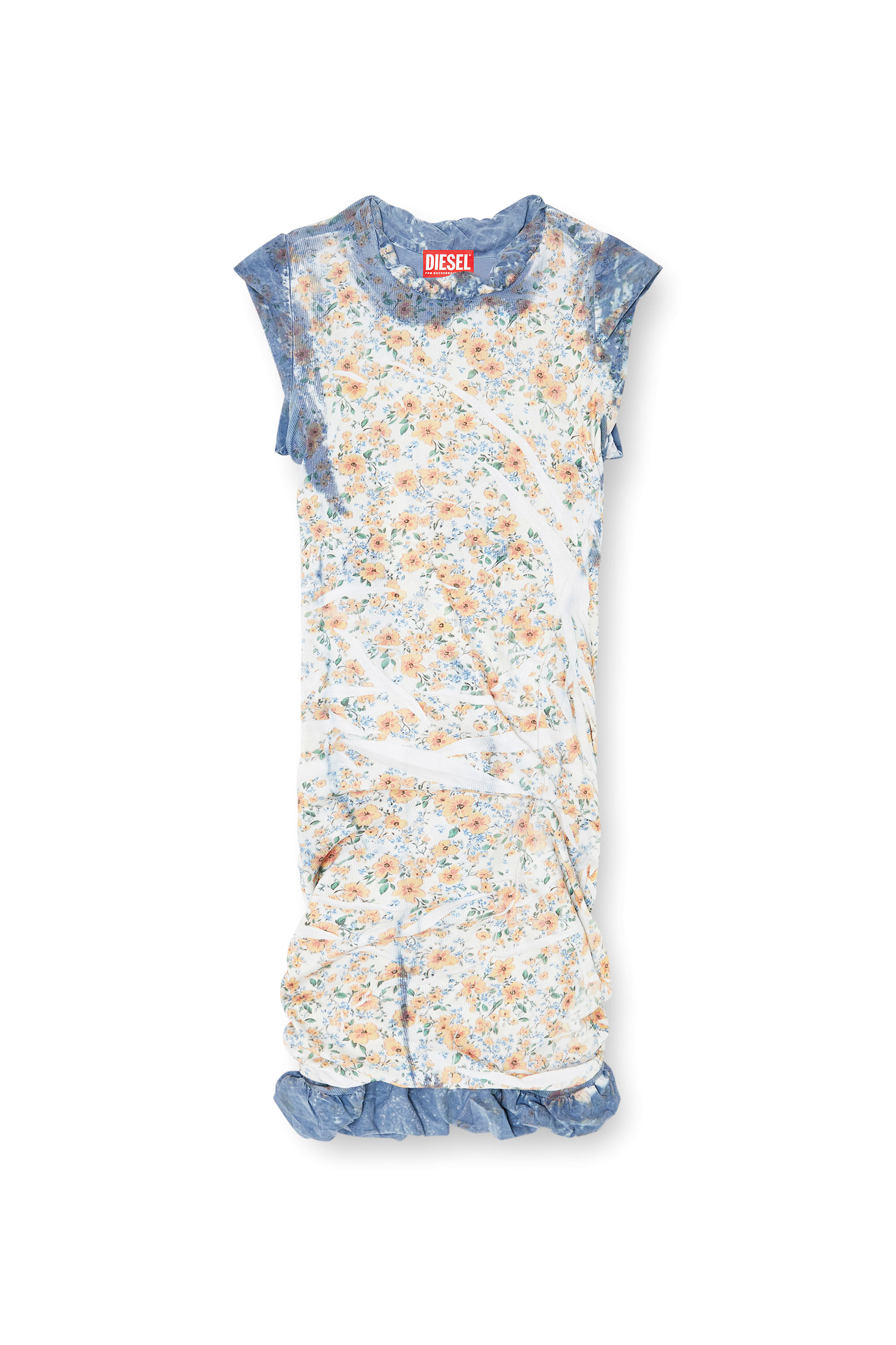 Diesel - D-AYANA, Female's Layered short dress with floral X-ray effect in null - 2