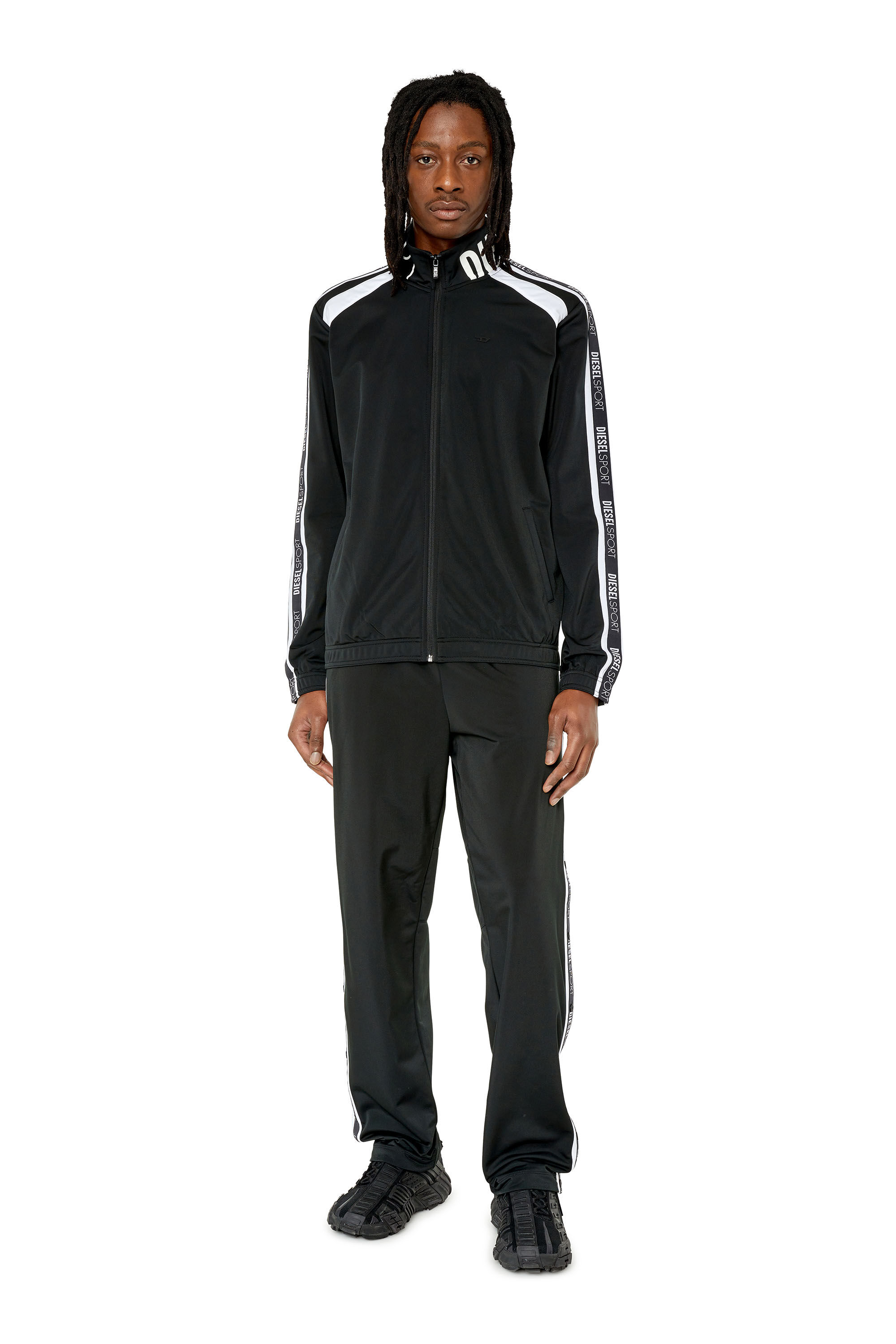 Diesel - AMST-ETHEL-HT13, Male's トラックジャケット DIESEL SPORT in ブラック - 1