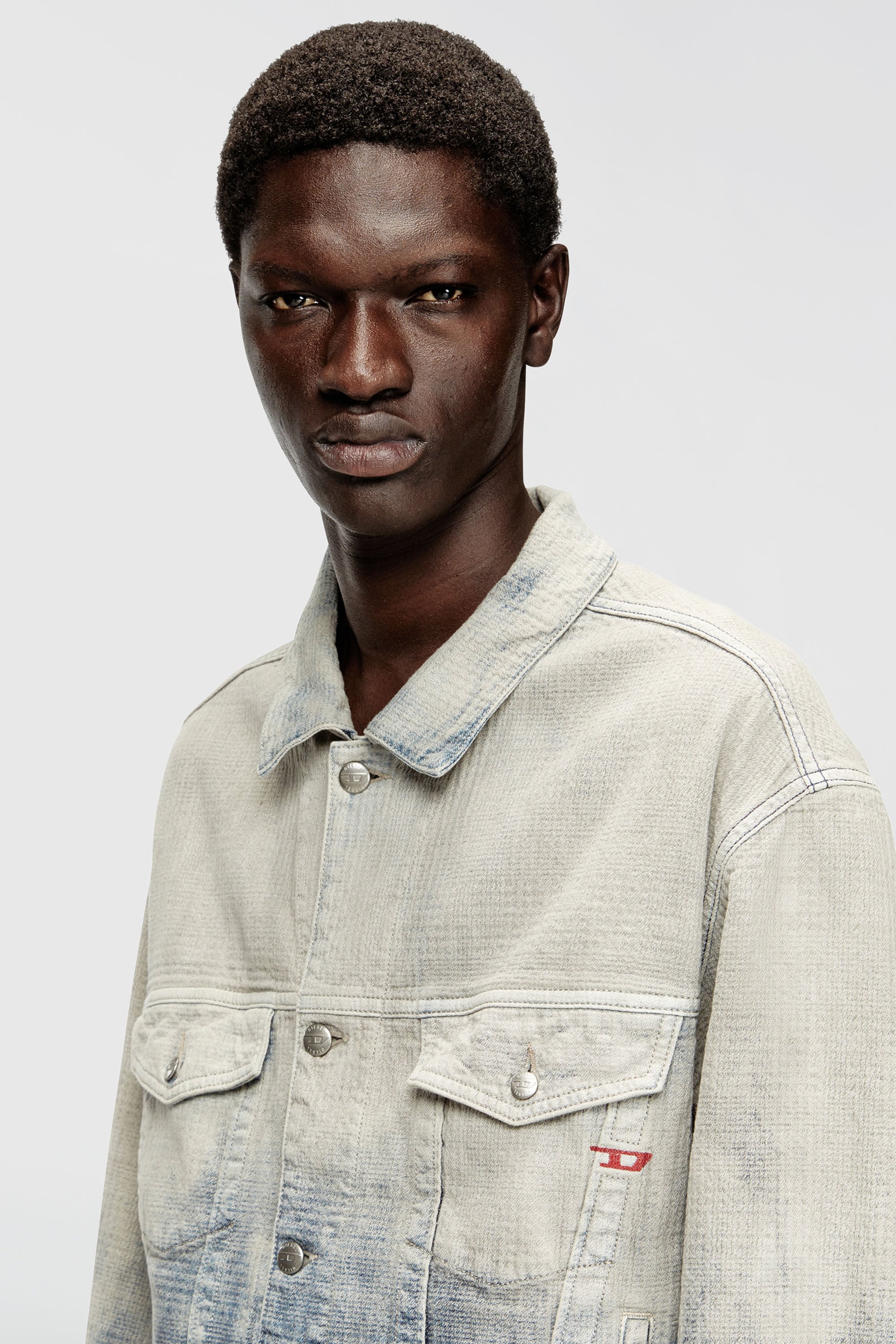 Diesel - D-RANGER, Unisex's デニムジャケット in グレー/ブルー - 4