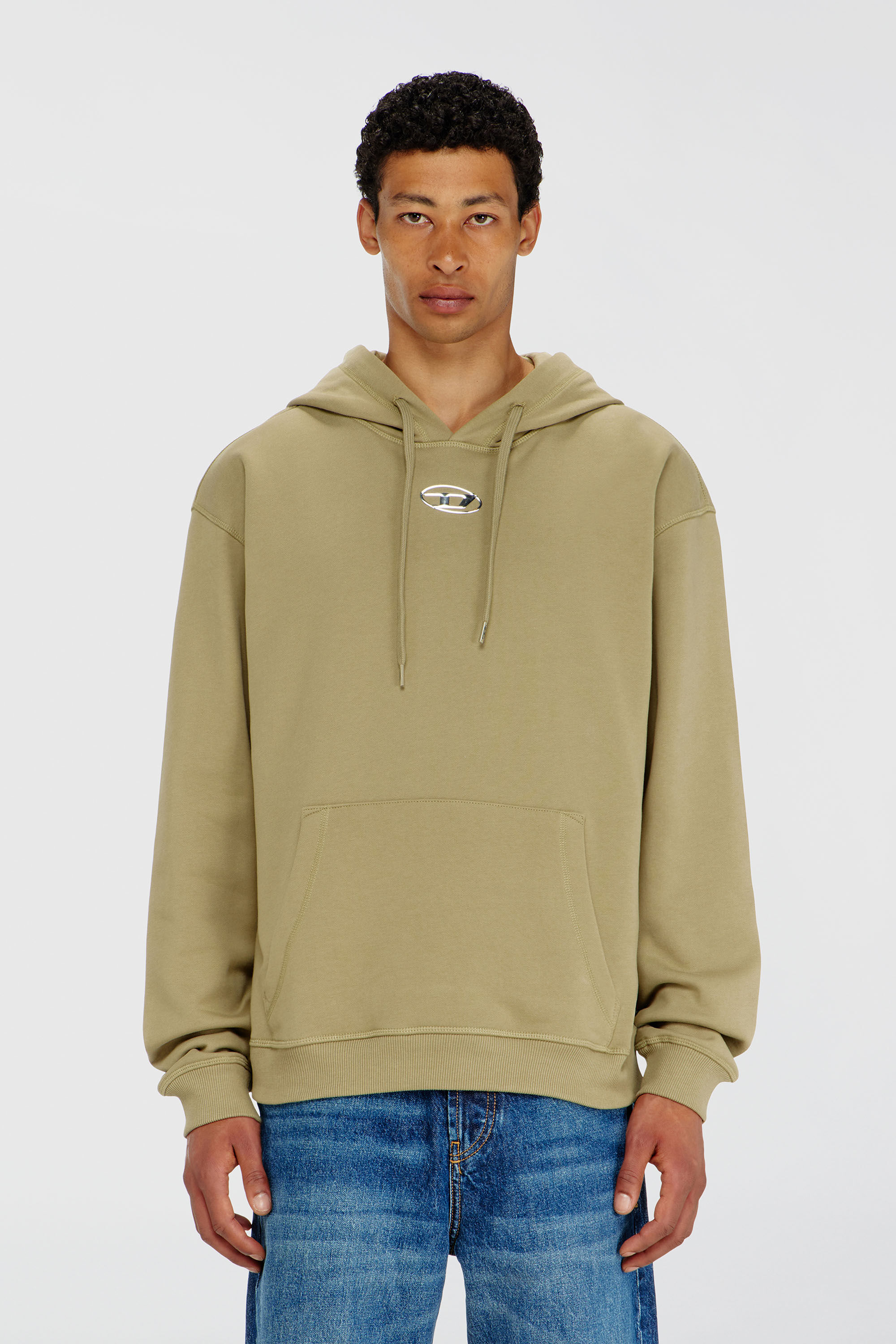 Diesel - S-NORM-HOOD-IOD, Male's プルオーバーパーカー in オリーブグリーン - 3