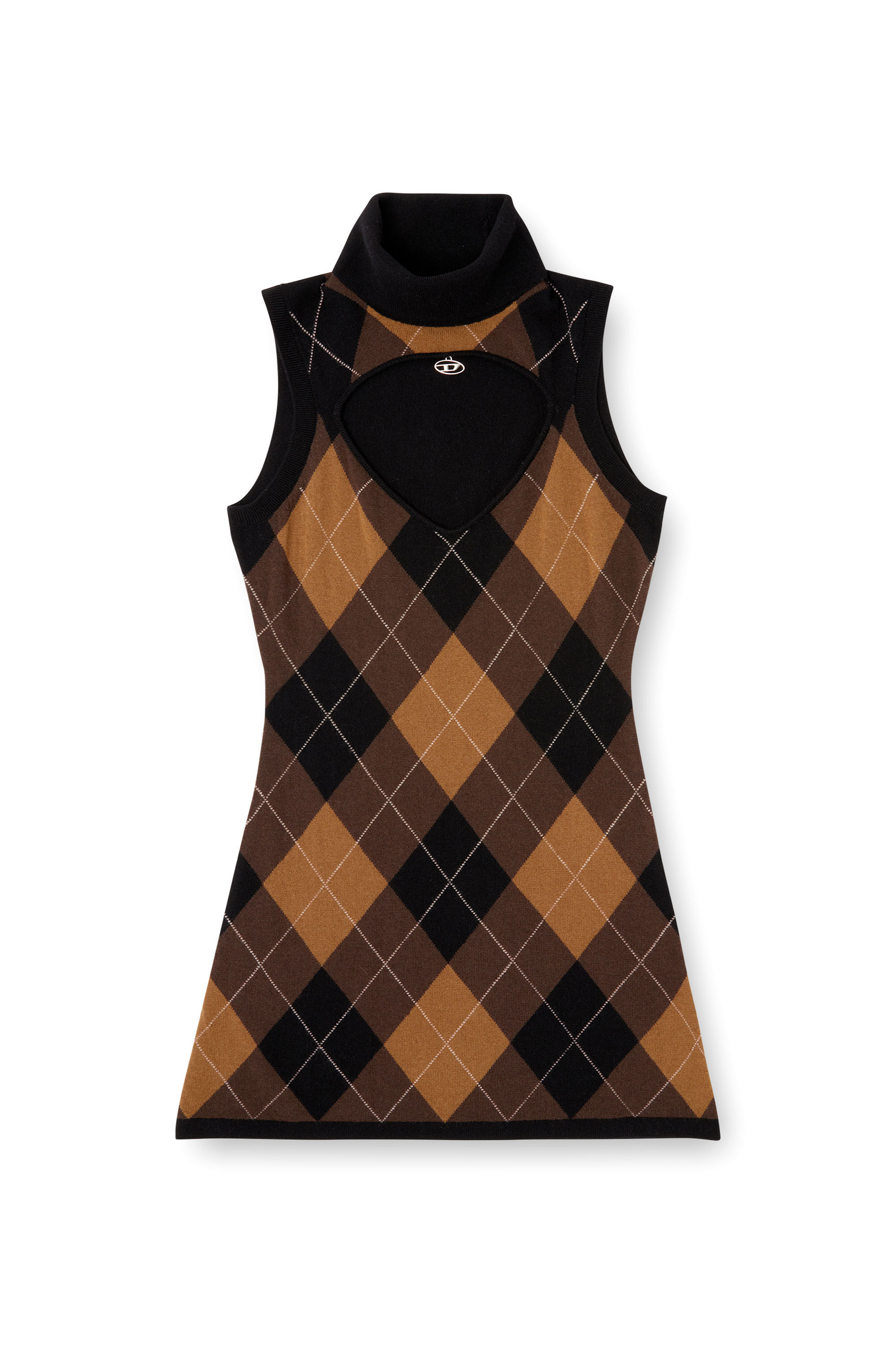 Diesel - M-ROMKO-DRESS, Female's ニットドレス in ブラック/ブラウン - 2