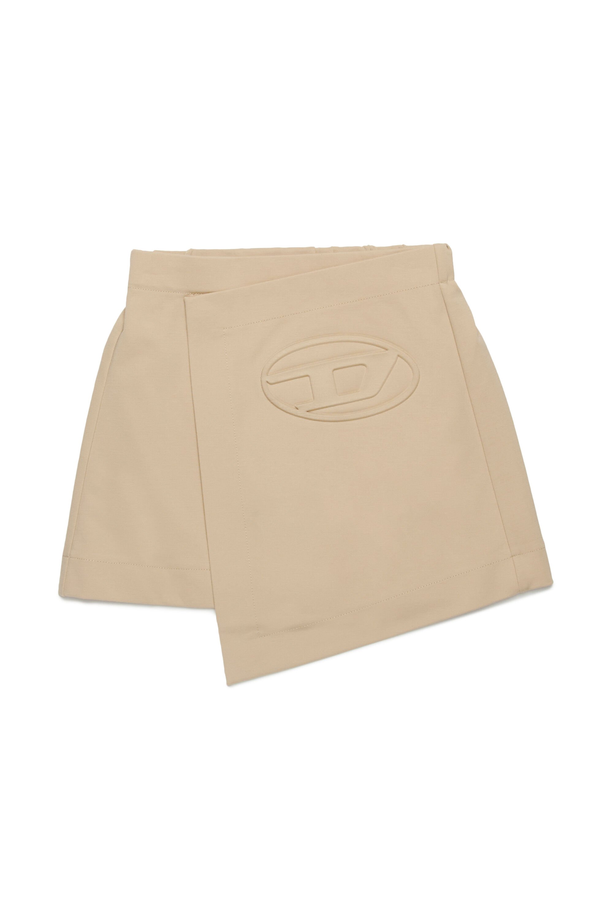 Diesel - GILSY, Female's Mini wrap skirt with embossed Oval D logo in ライトブラウン - 1