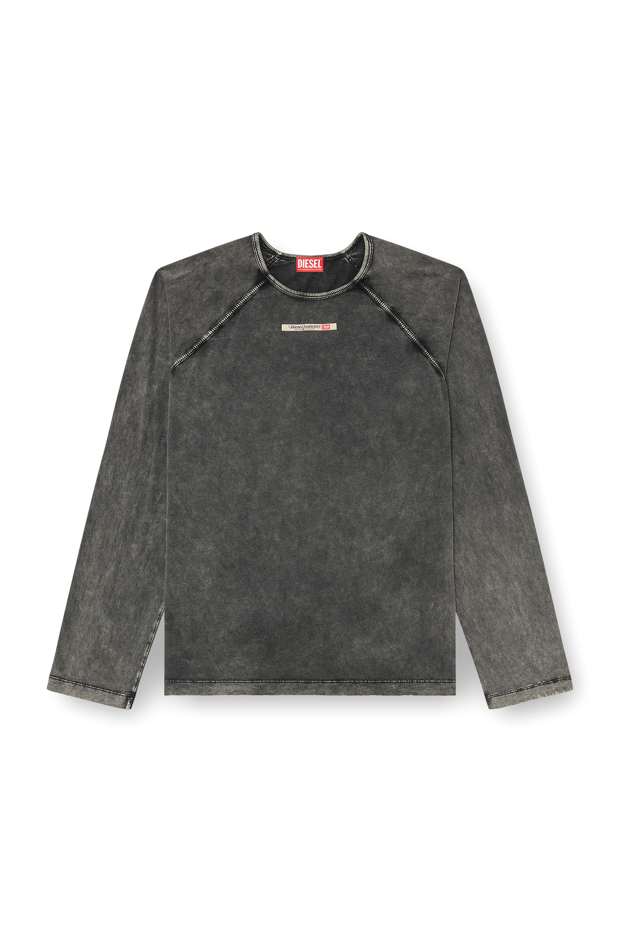 Diesel - BRYAN-DNM, Male's 長袖Tシャツ in ダークグレー - 4