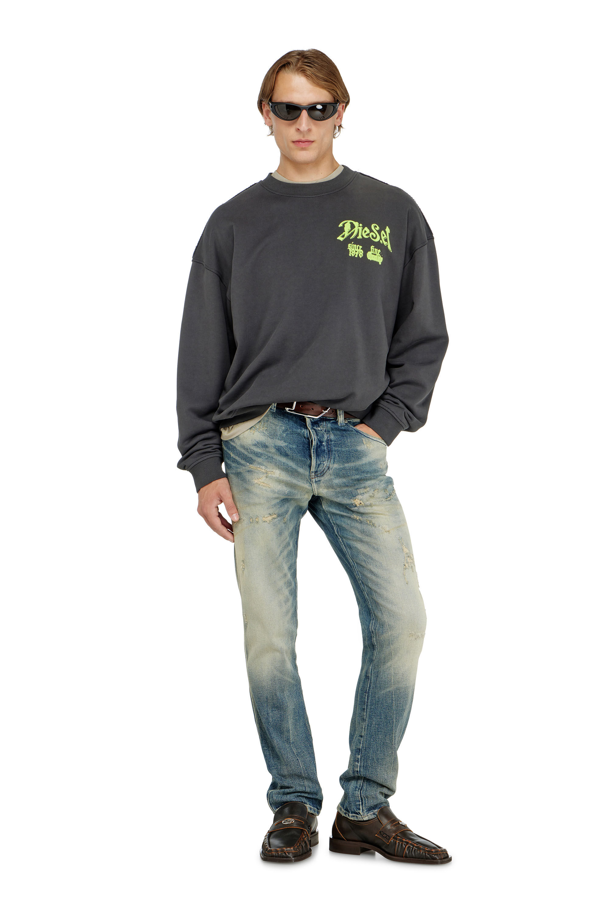 Diesel - S-BOXT-AA2, Male's プルオーバースウェット in ダークグレー - 1