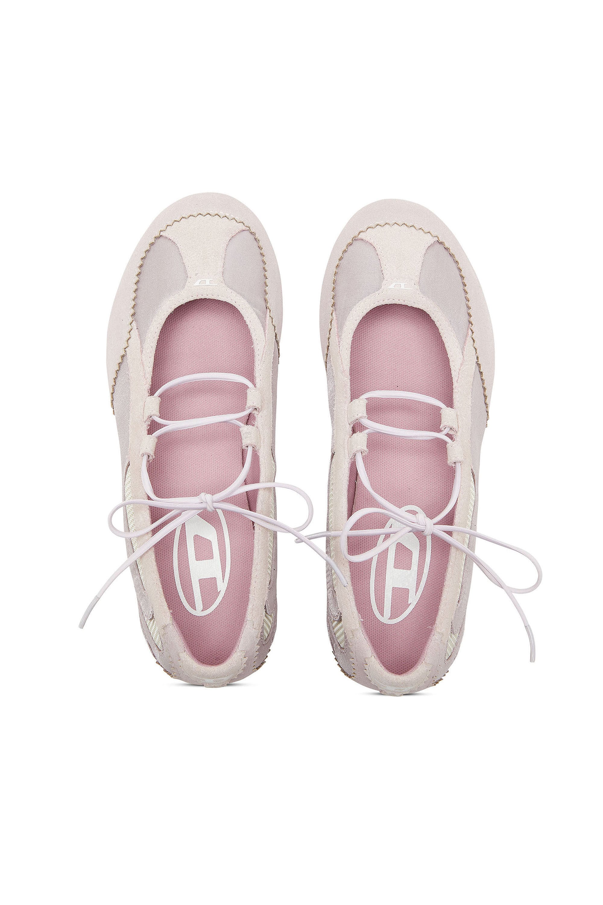 Diesel - D-MILE BALLERINA LACE UP II W, Female's バレエスニーカー in ピンク / ホワイト - 5