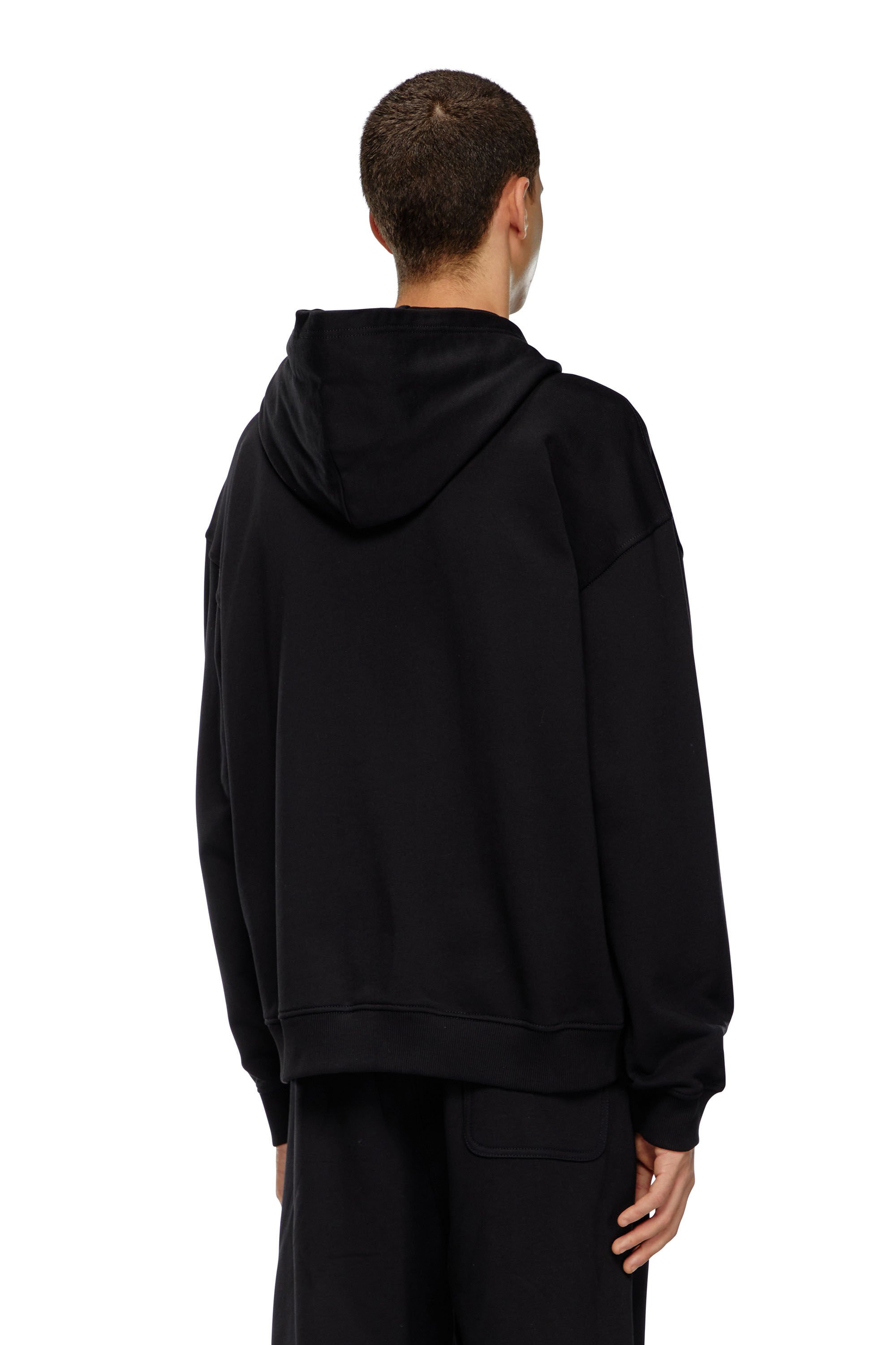 Diesel - S-BOXT-HOOD-ZIP-DIV, Male's Zip-up hoodie with Diesel embroidery in ブラック - 4