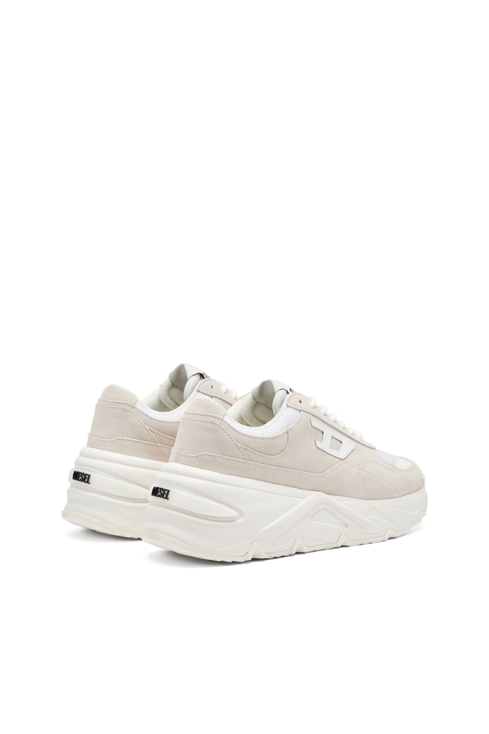 Diesel - S-SAVANNAH W, Female's S-Savannah-Platform sneakers in suede and mesh in ホワイト - 3