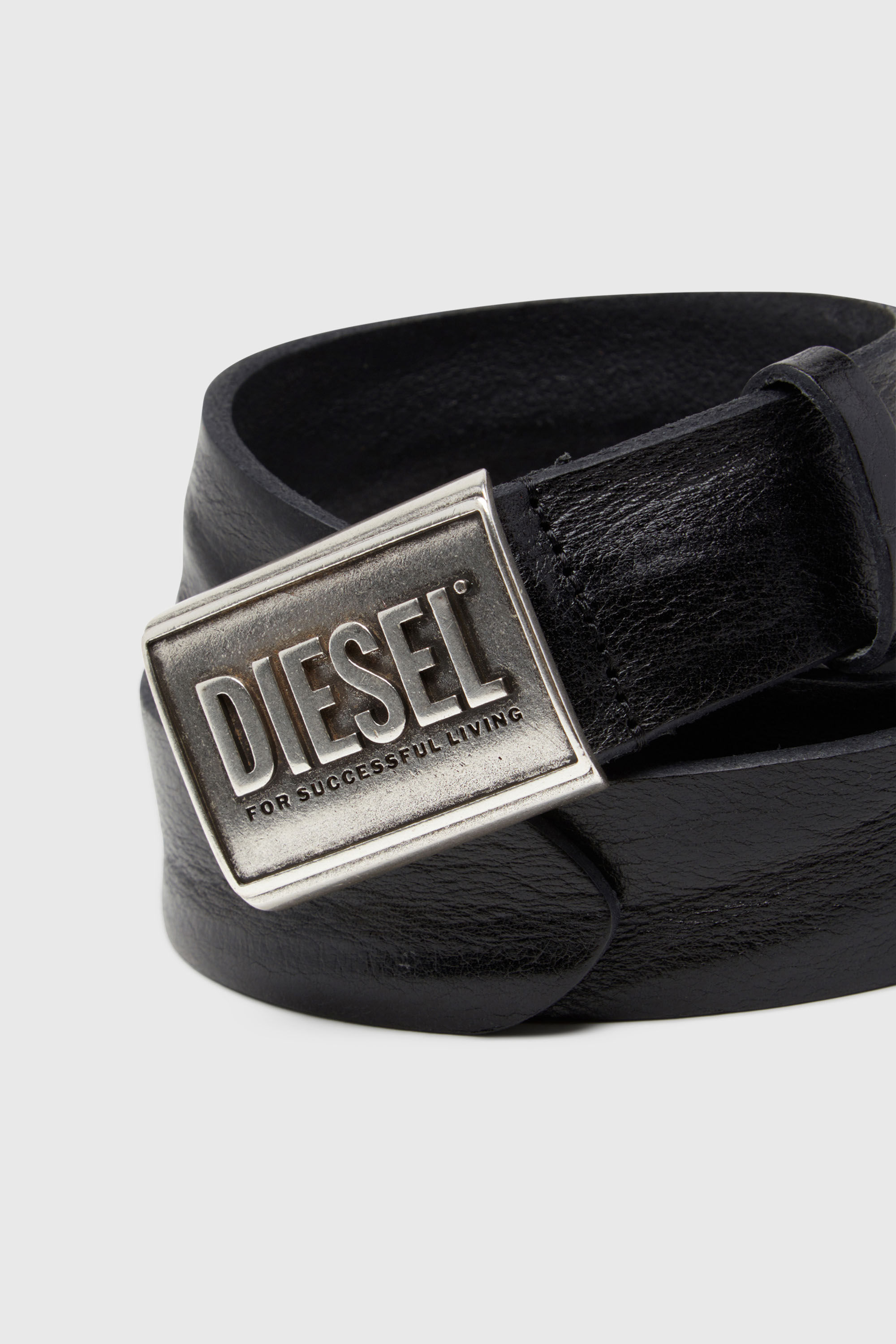 B-METAL BISCOTTO レザーベルト｜ブラック｜メンズ｜DIESEL