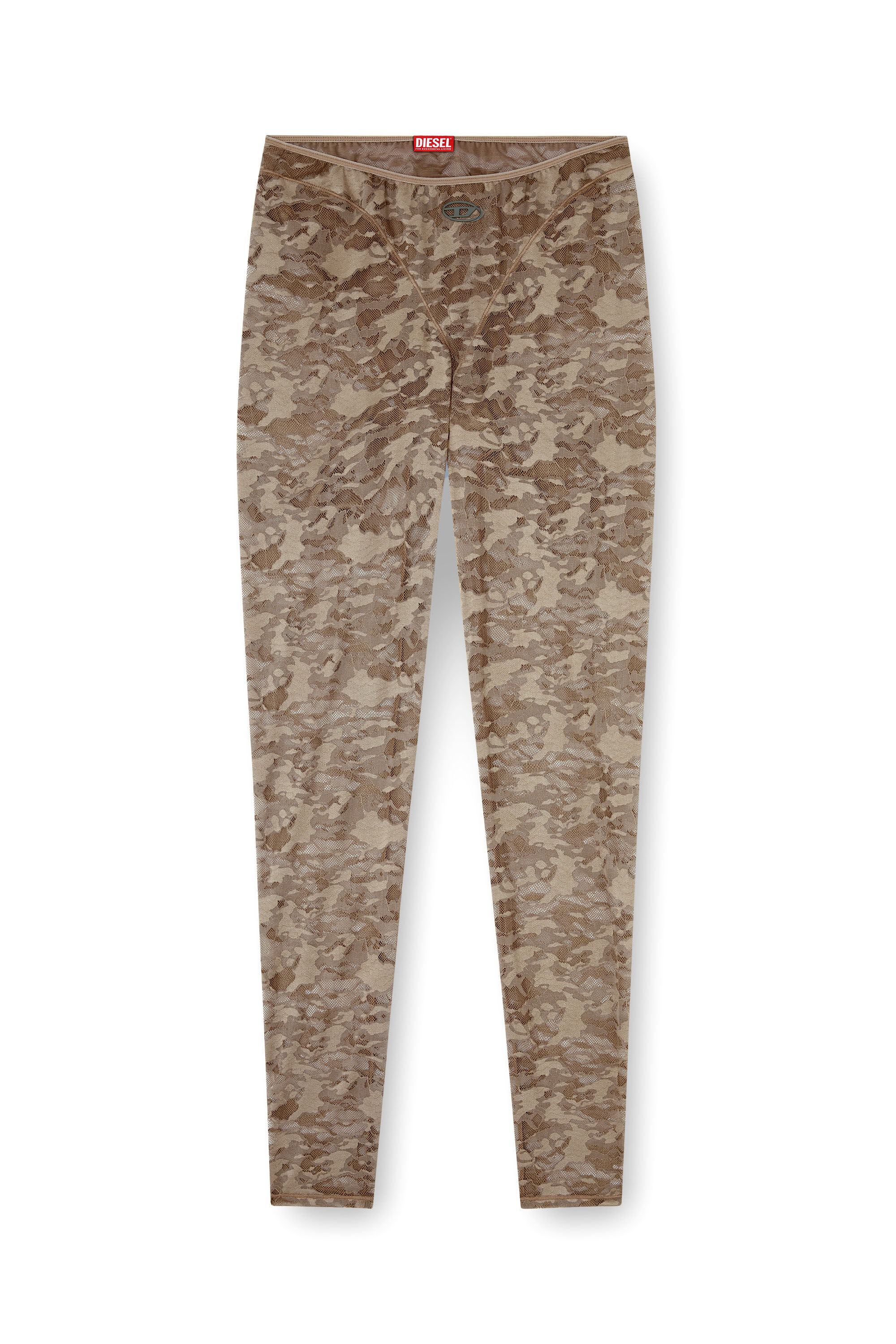 Diesel - CLAIRE-UTLT, Female's Camo lace leggings in ブラウン - 2