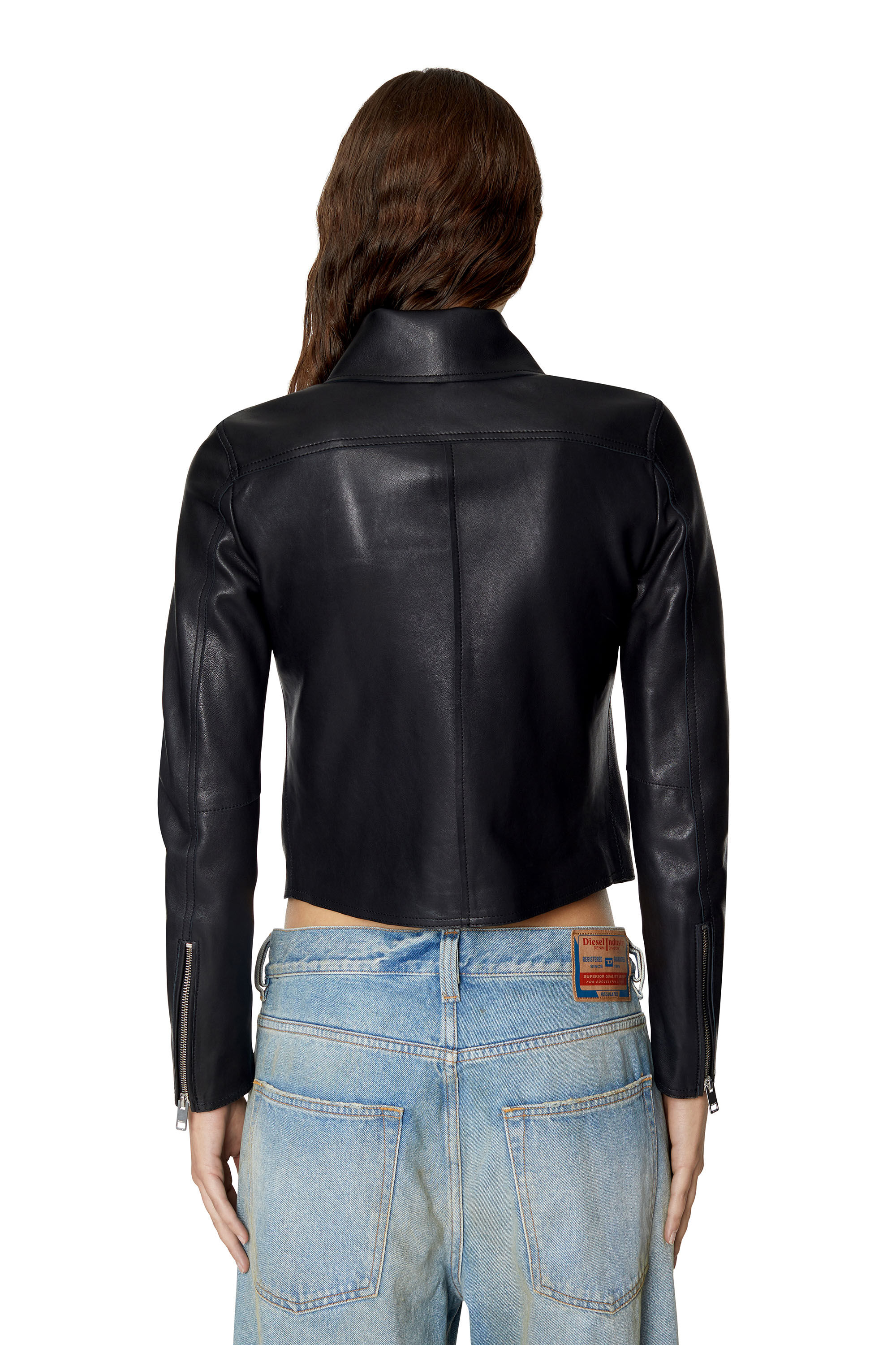 Diesel - L-MELIA-NW, Female's レザー ジャケット in ブラック - 5