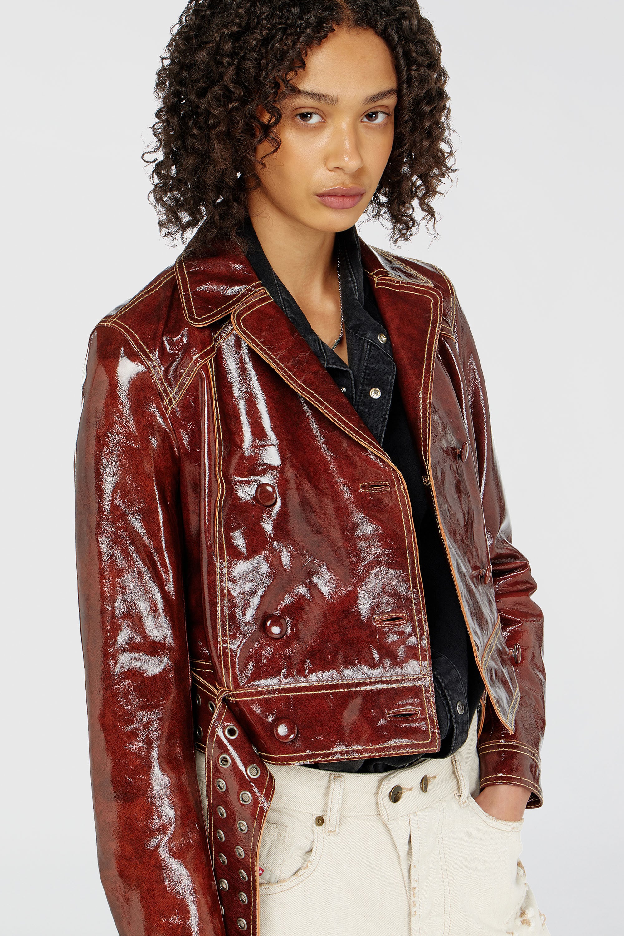 Diesel - L-EGEND, Female's レザージャケット in ブラウン - 4