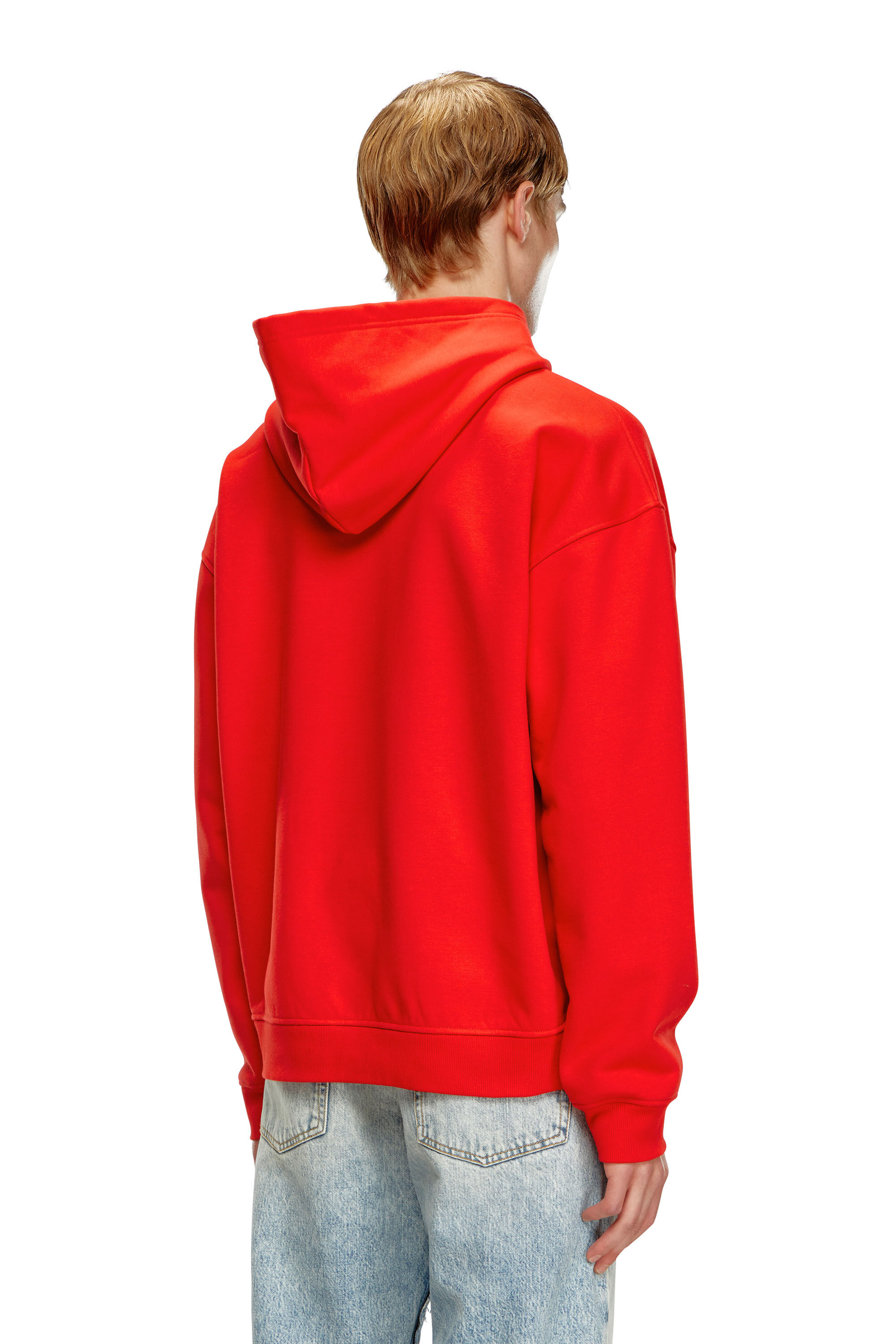 Diesel - S-BOXT-HOOD-CIRCLE, Male's Hoodie with logo and circular inlay in レッド - 4