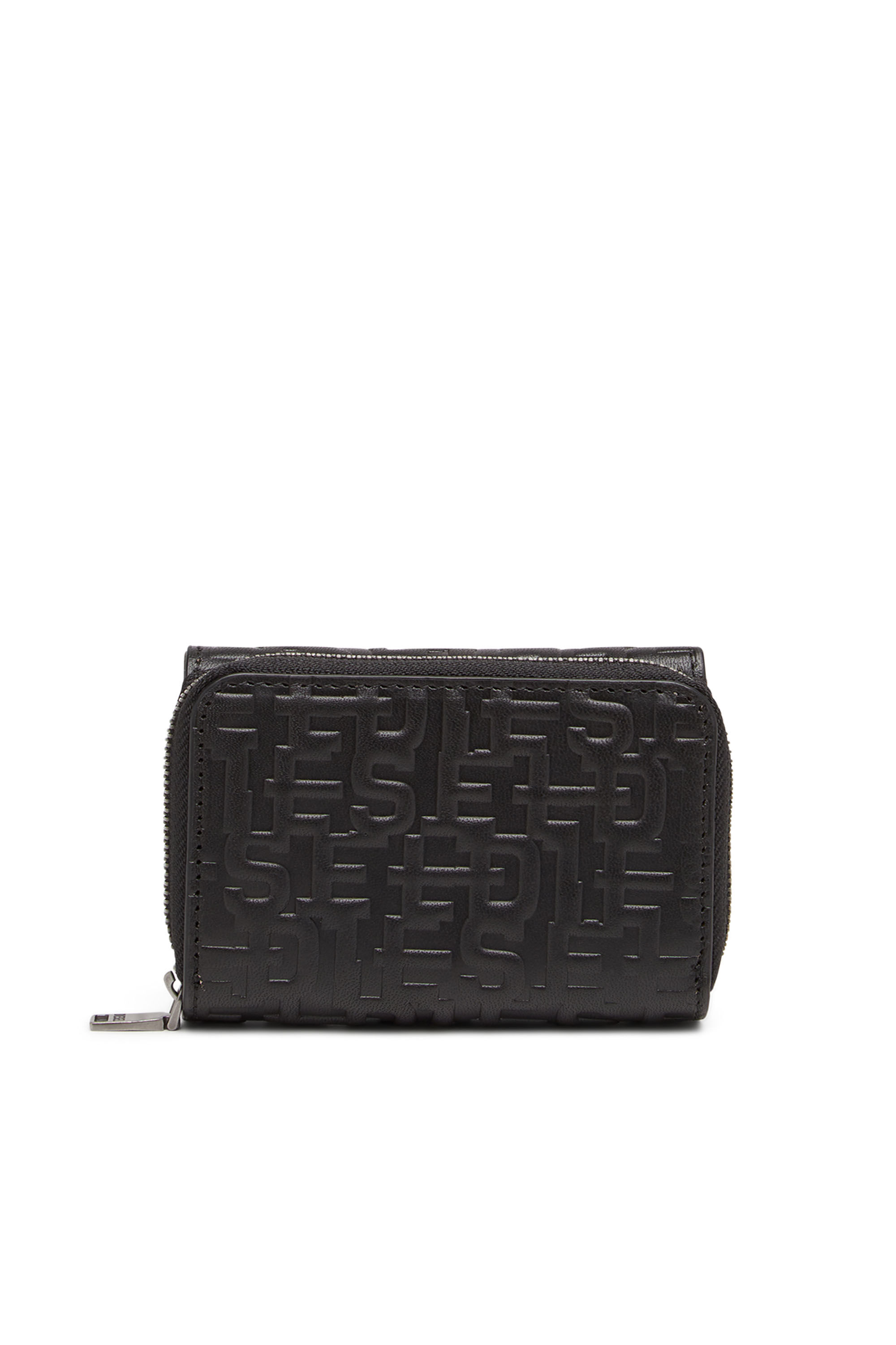 Diesel - TRI-FOLD COIN ZIP, Male's カウレザー 三つ折りウォレット in ブラック - 2