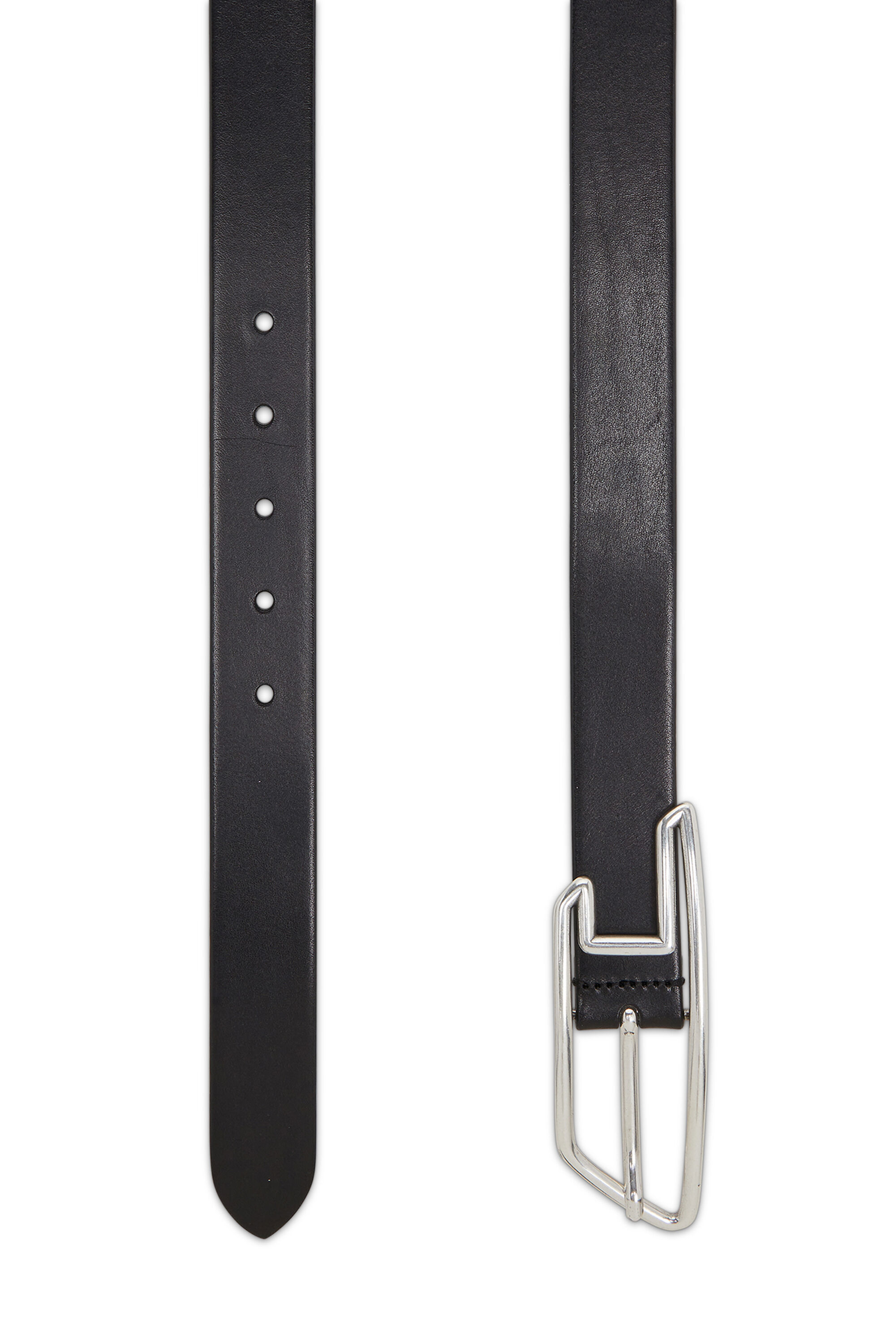 B-D LINE 30 3cm leather belt with D-logo buckle｜ブラック