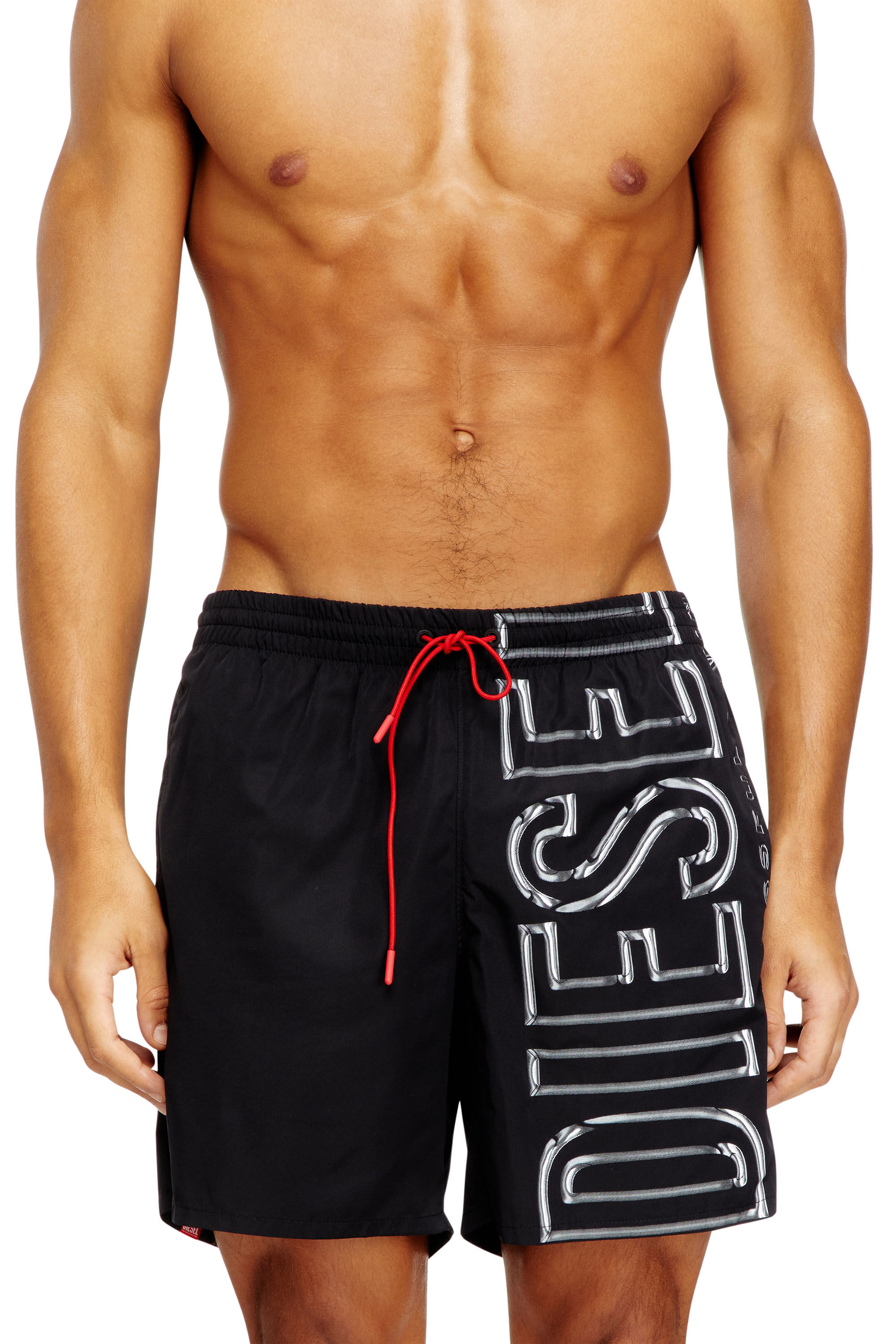 Diesel - SOCCER-41-D-CORE, Male's Swim shorts with oversized logo print in ブラック - 1