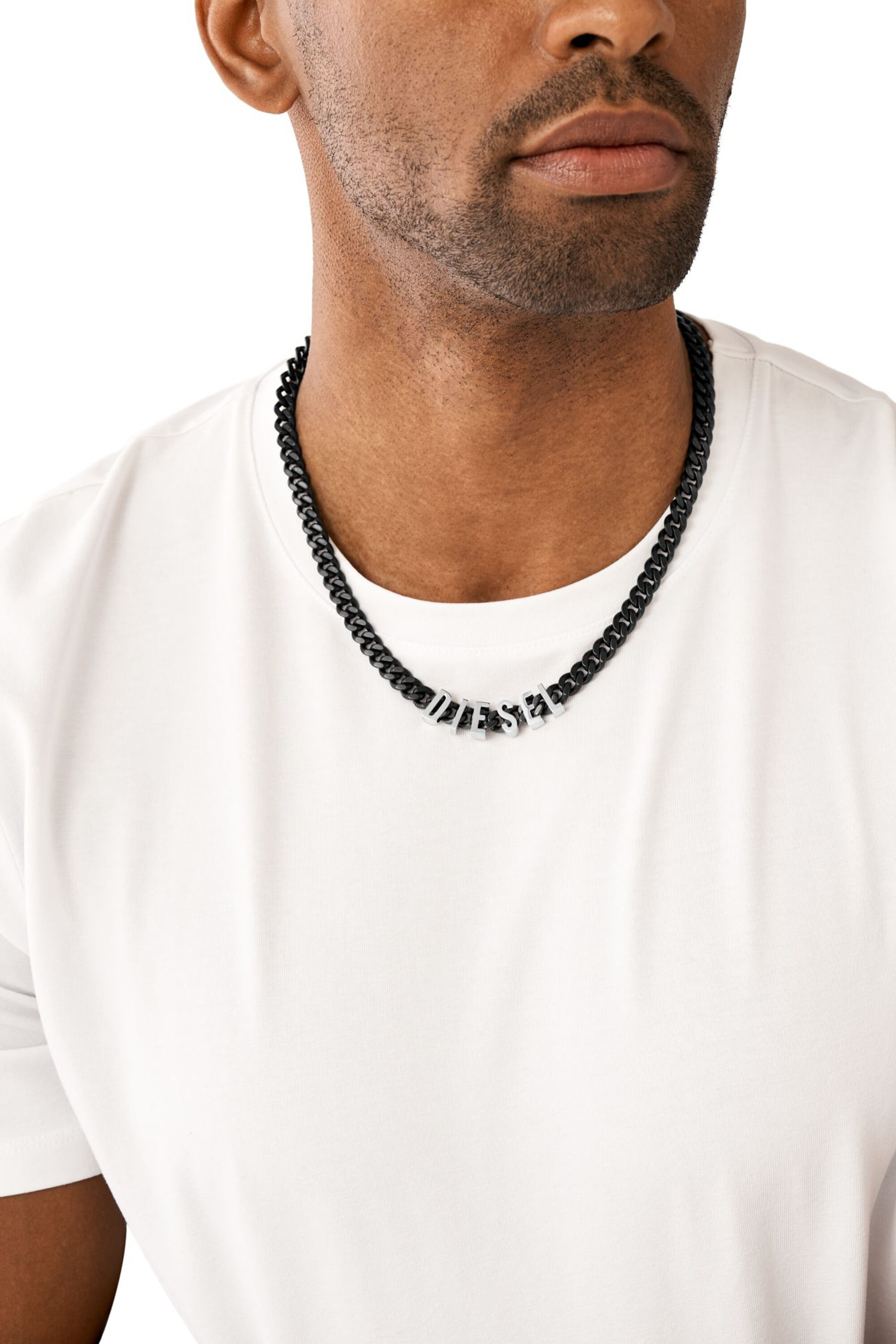 Diesel - DX1487, Unisex's Two-Tone stainless steel chain necklace in ブラック - 3