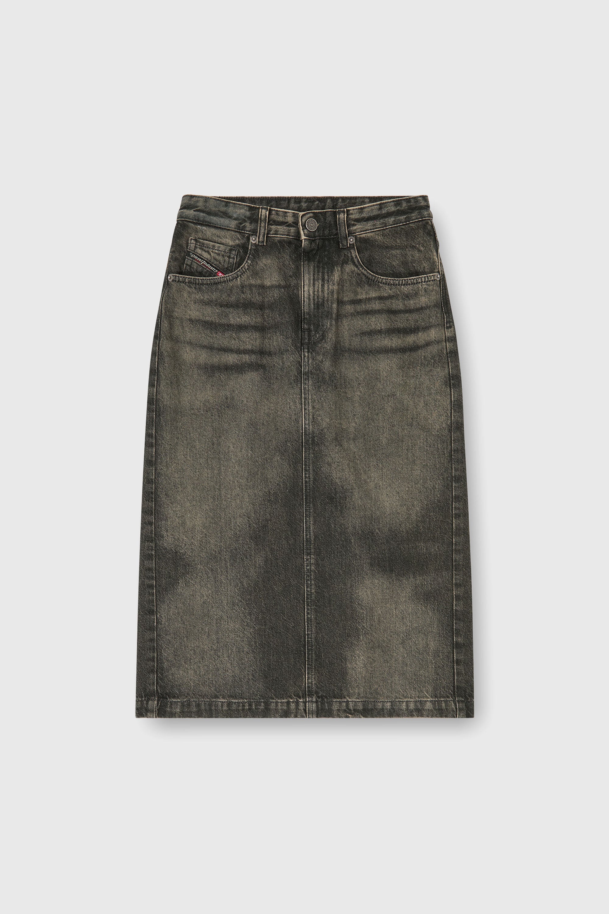 Diesel - DE-PENDY-FSJ, Female's Pencil skirt in dirty-effect denim in ダークグレー - 2