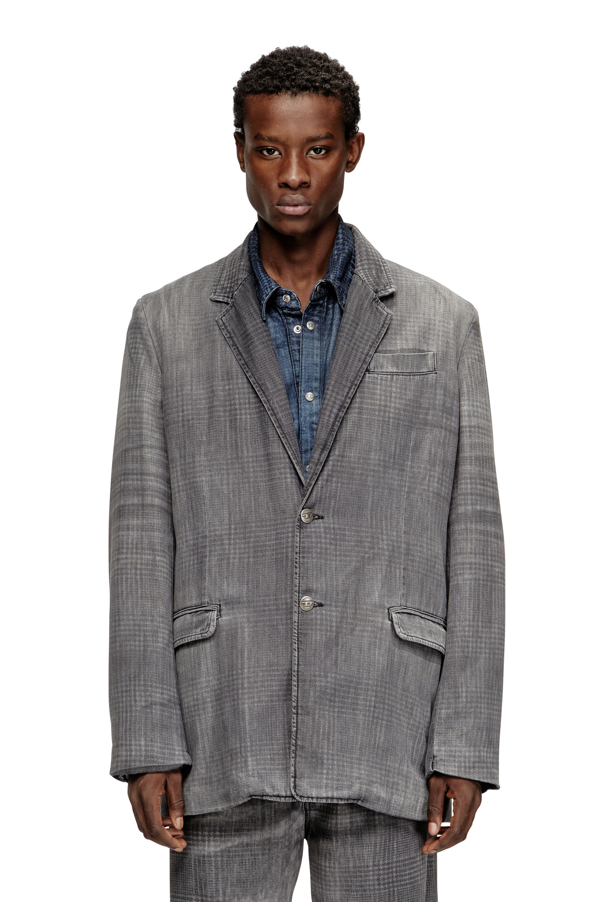 Diesel - D-REGER-S1, Unisex's デニムジャケット in グレー - 3