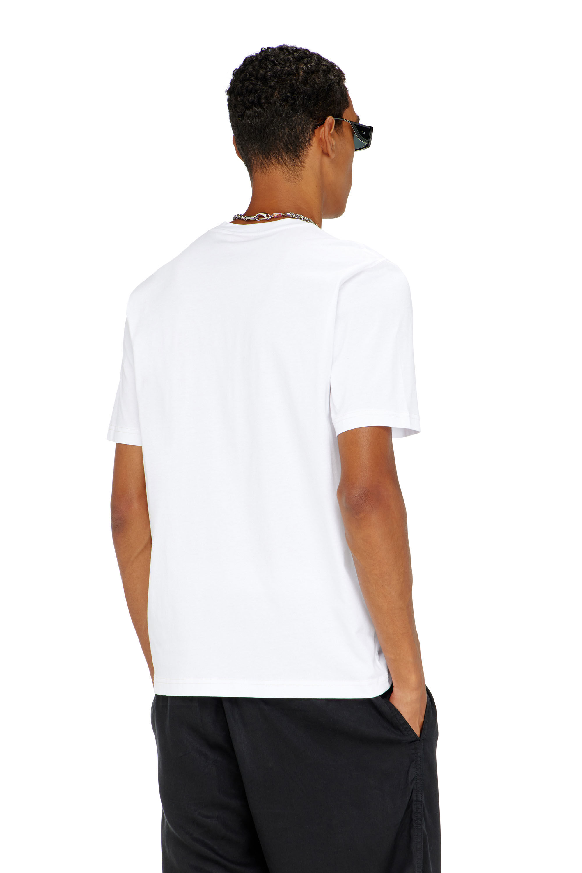 Diesel - T-ADJUST-V8, Male's Tシャツ in ホワイト - 4