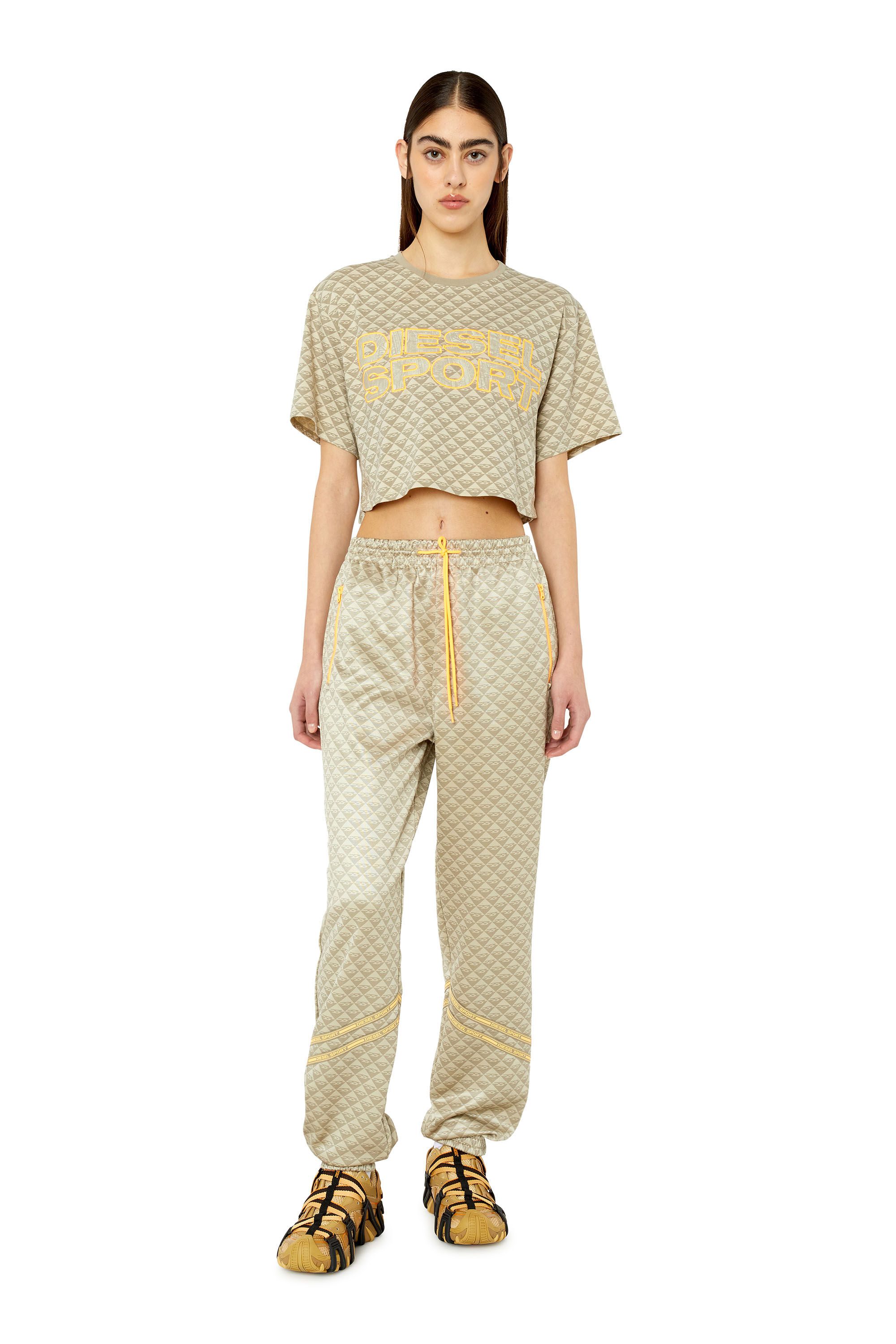 Diesel - AWTEE-MIMI-HT24, Female's モノグラム Tシャツ スポーツ in ベージュ - 1