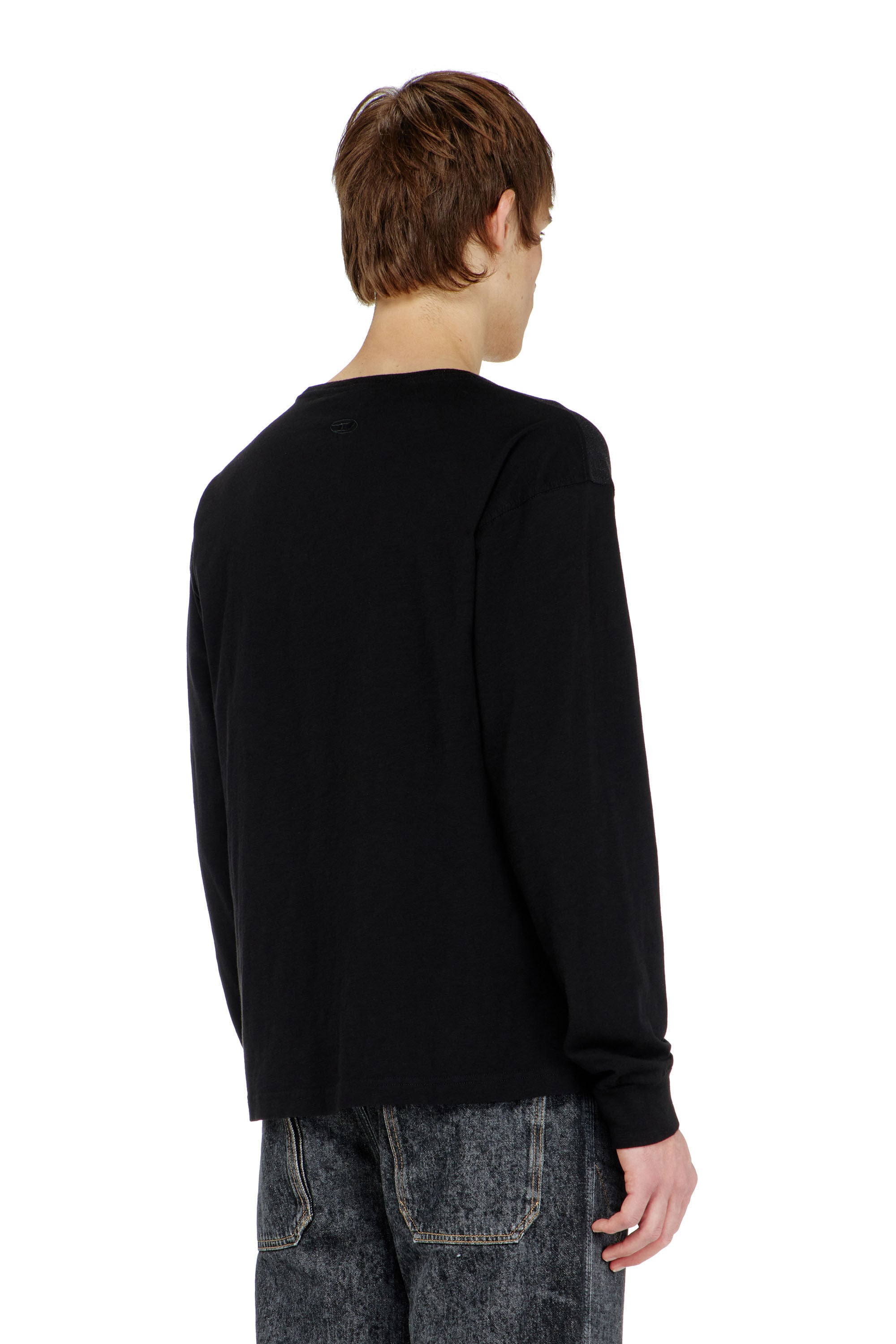 Diesel - T-ANS-LS-V, Male's 長袖Tシャツ in ブラック - 4