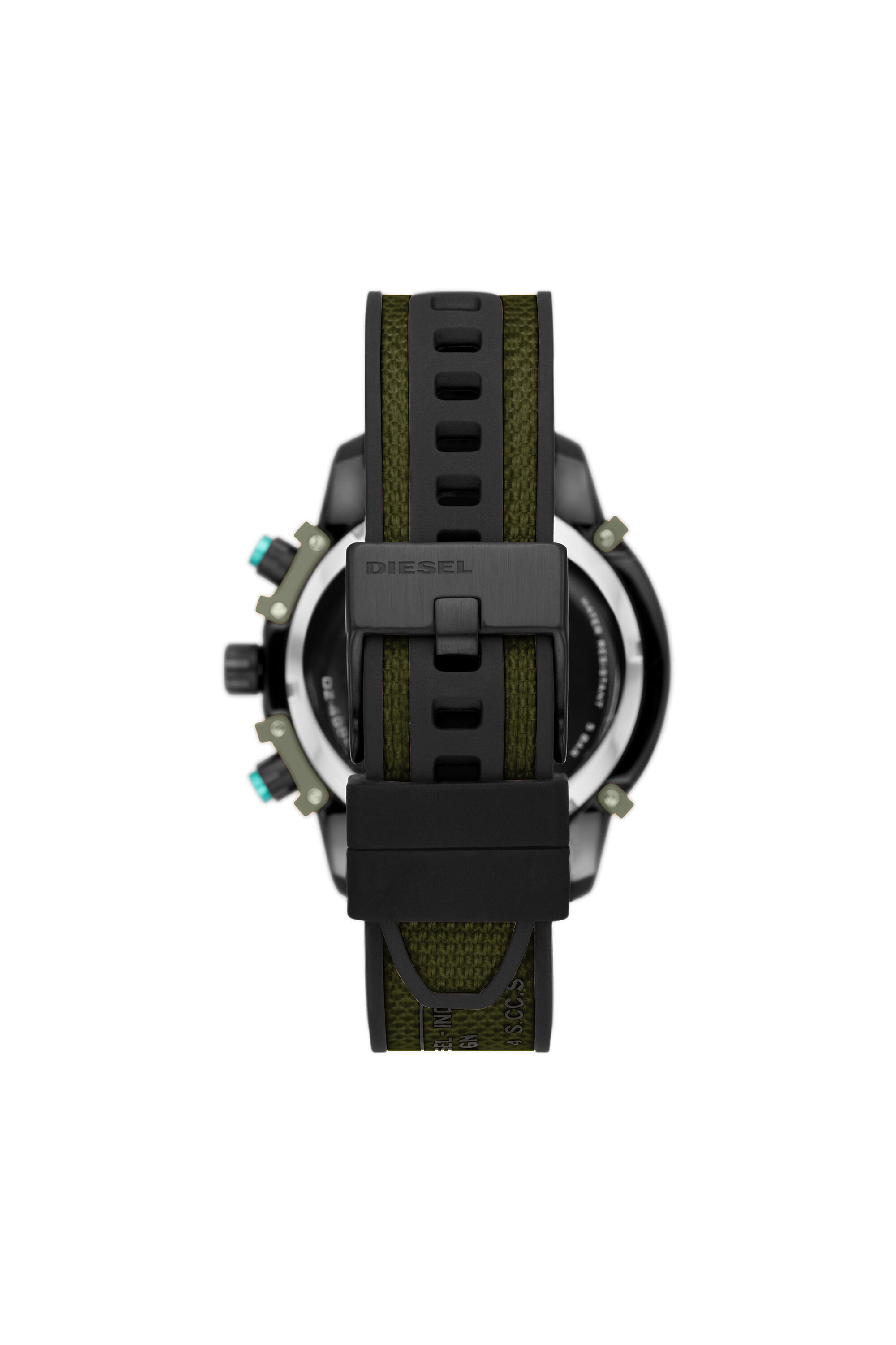 Diesel - DZ4563, Male's Griffed chronograph green canvas watch in グリーン - 2
