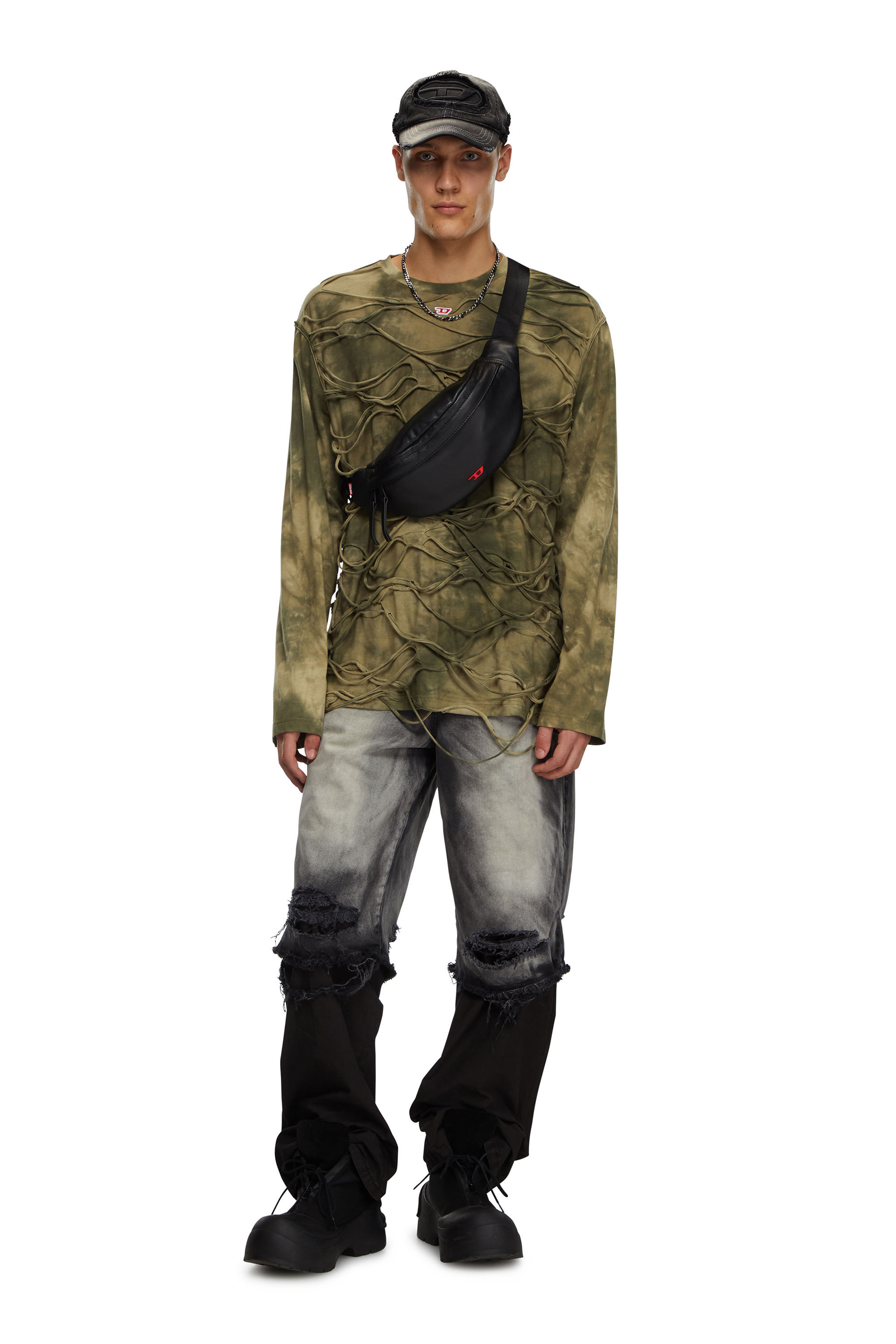 Diesel ウィメンズ バッグ Rave Beltbag メタルD レザー ベルト バッグ 
