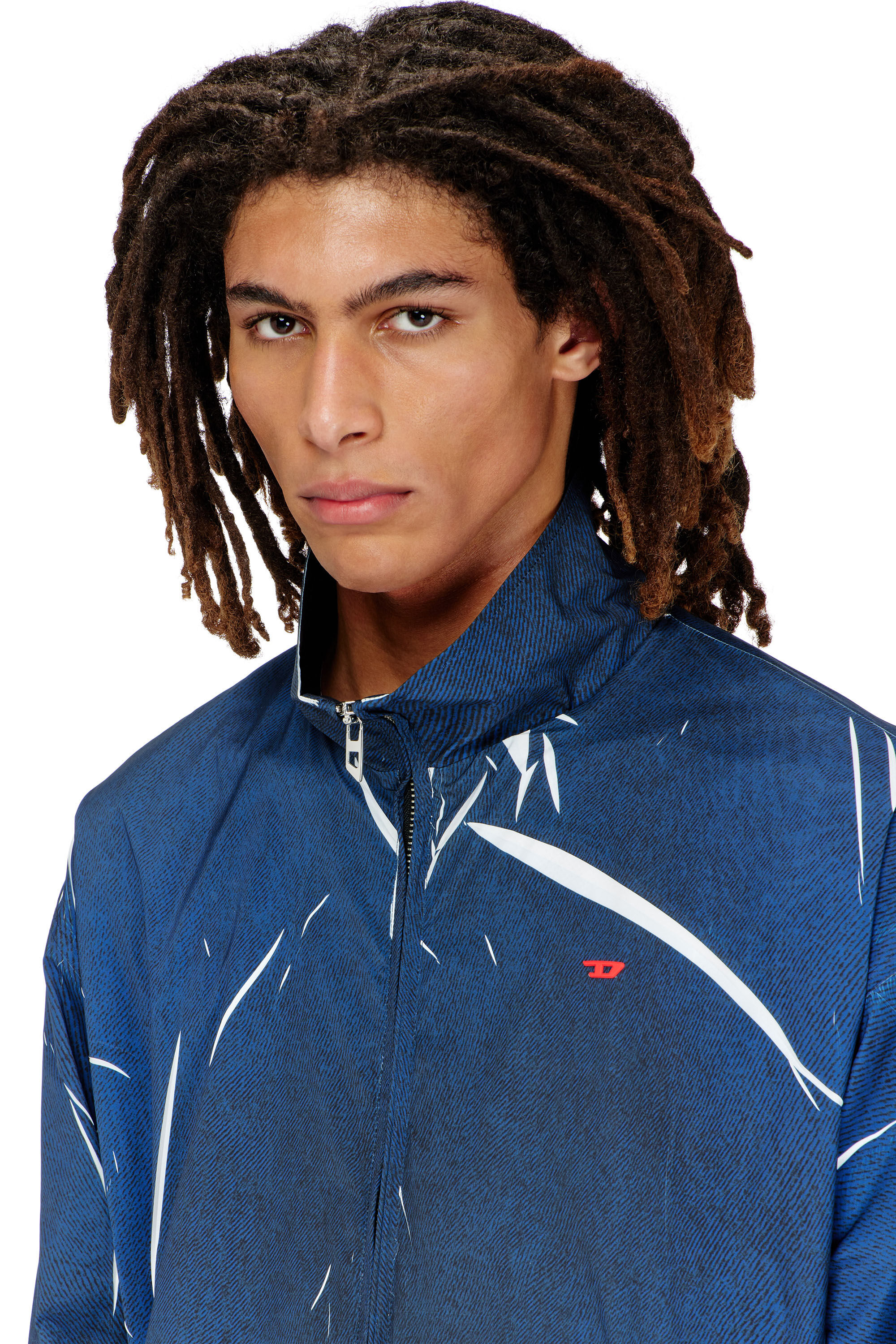 Diesel - J-PHIL-CJBC, Male's Light jacket with denim-effect print in ブルー - 4