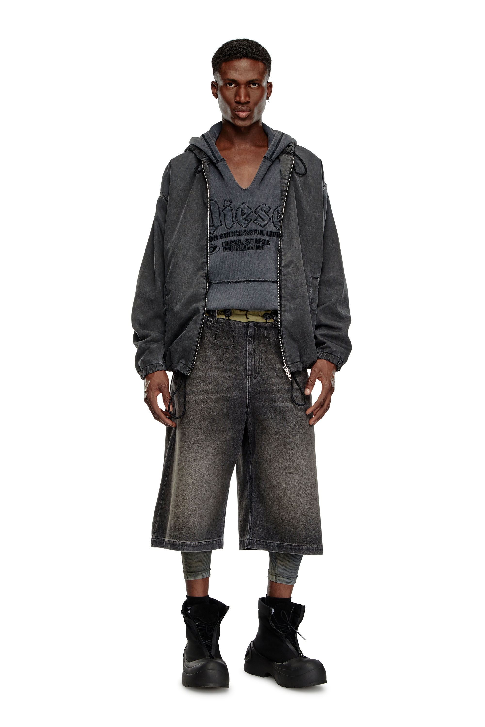 D-WYNNY JOGG Hooded JoggJeans jacket｜ブラック｜メンズ｜DIESEL