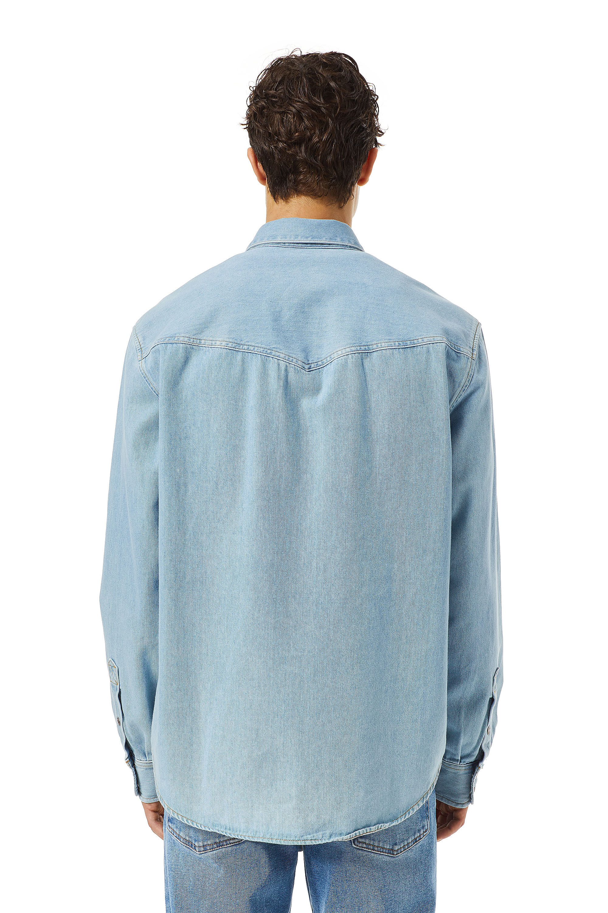 Diesel - D-OCEAN WESTERN SHIRT, Male's Western shirt in denim in ミディアムブルー - 5