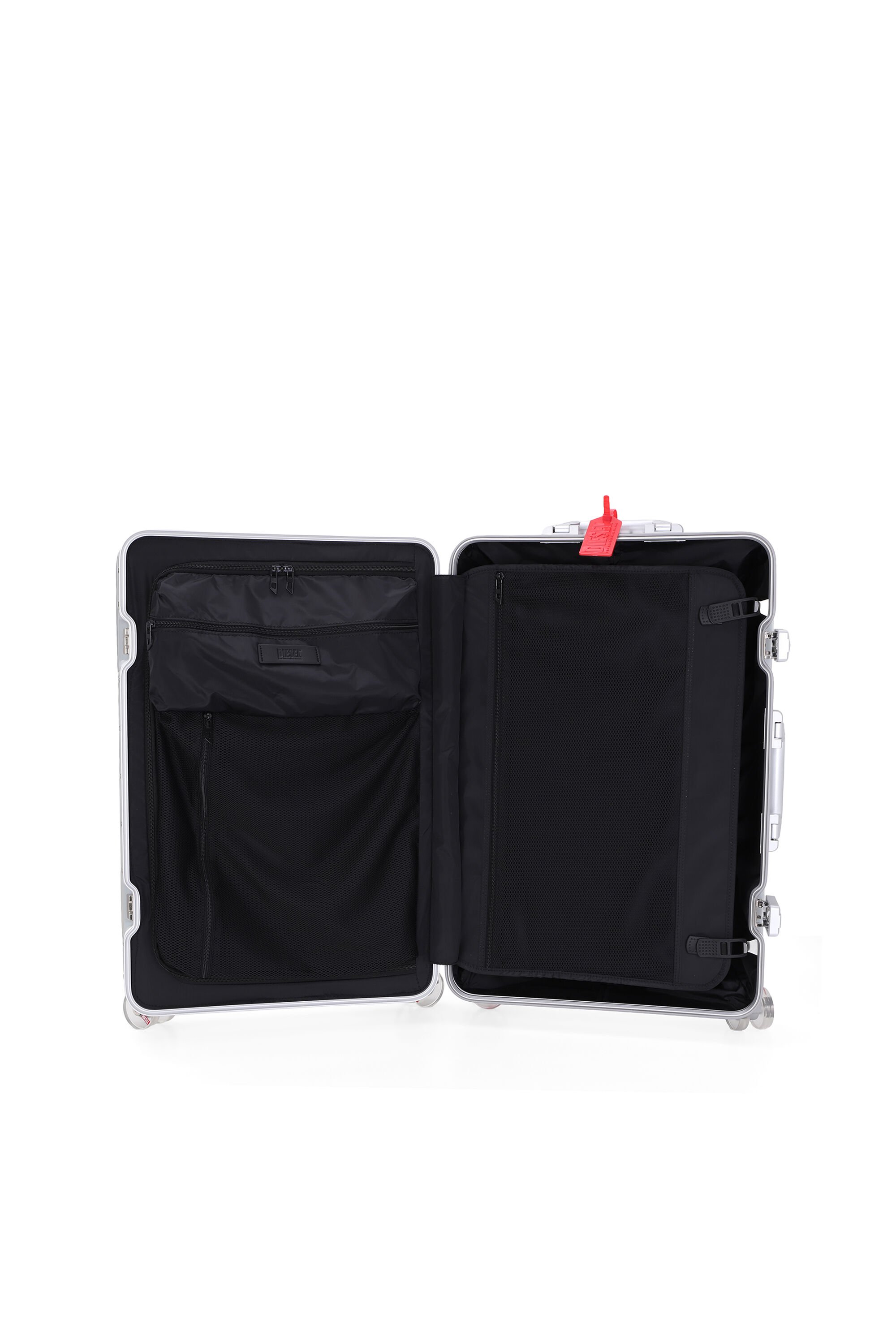 Diesel - DIESEL ALUMINUM TROLLEY- DSL002, Unisex's Aluminum Carry-On Luggage 24" in シルバー - 4
