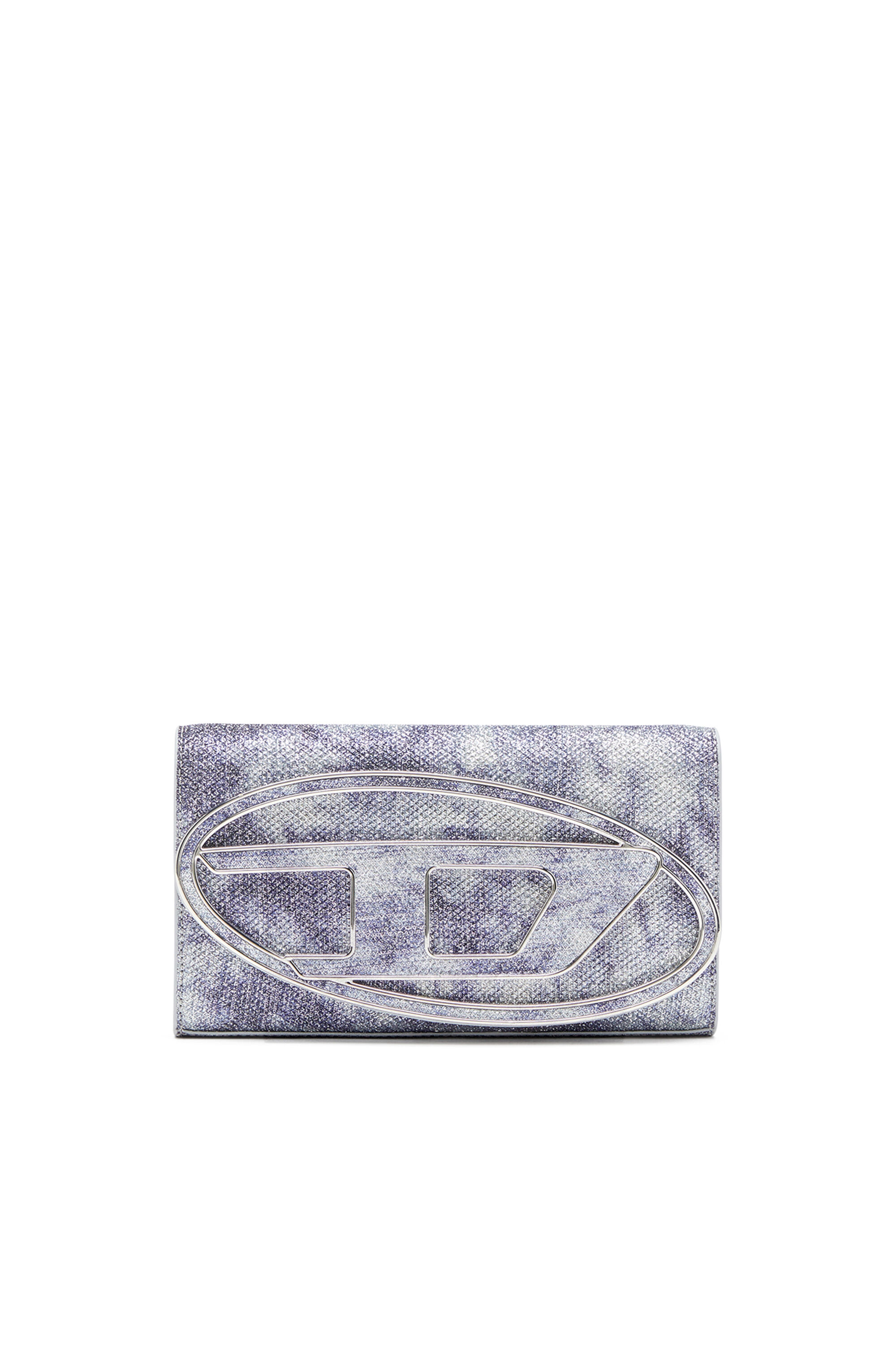Diesel - 1DR WALLET STRAP, Female's Wallet purse in shimmer fabric in ブルー - 1