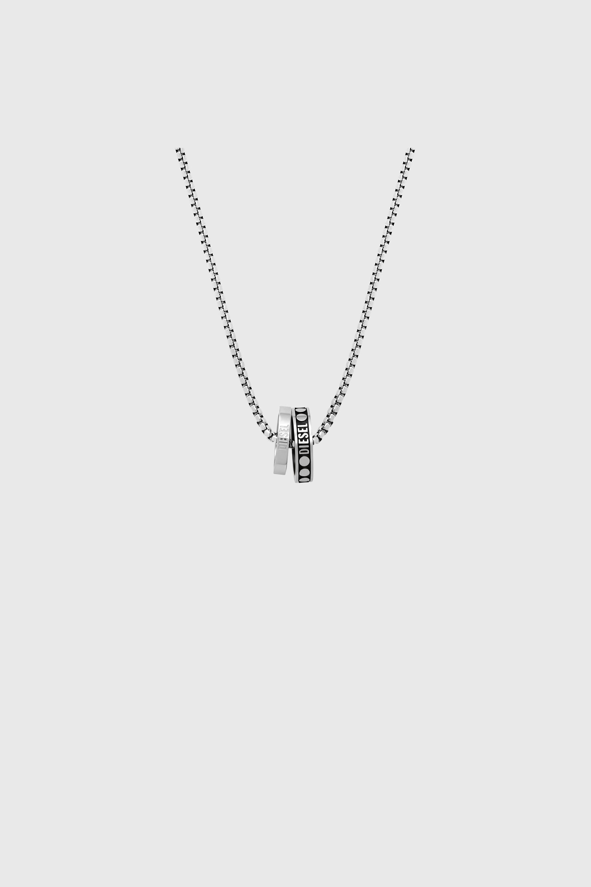 DIESEL®】ダブルリングシルバーネックレス dx1168｜ディーゼル公式