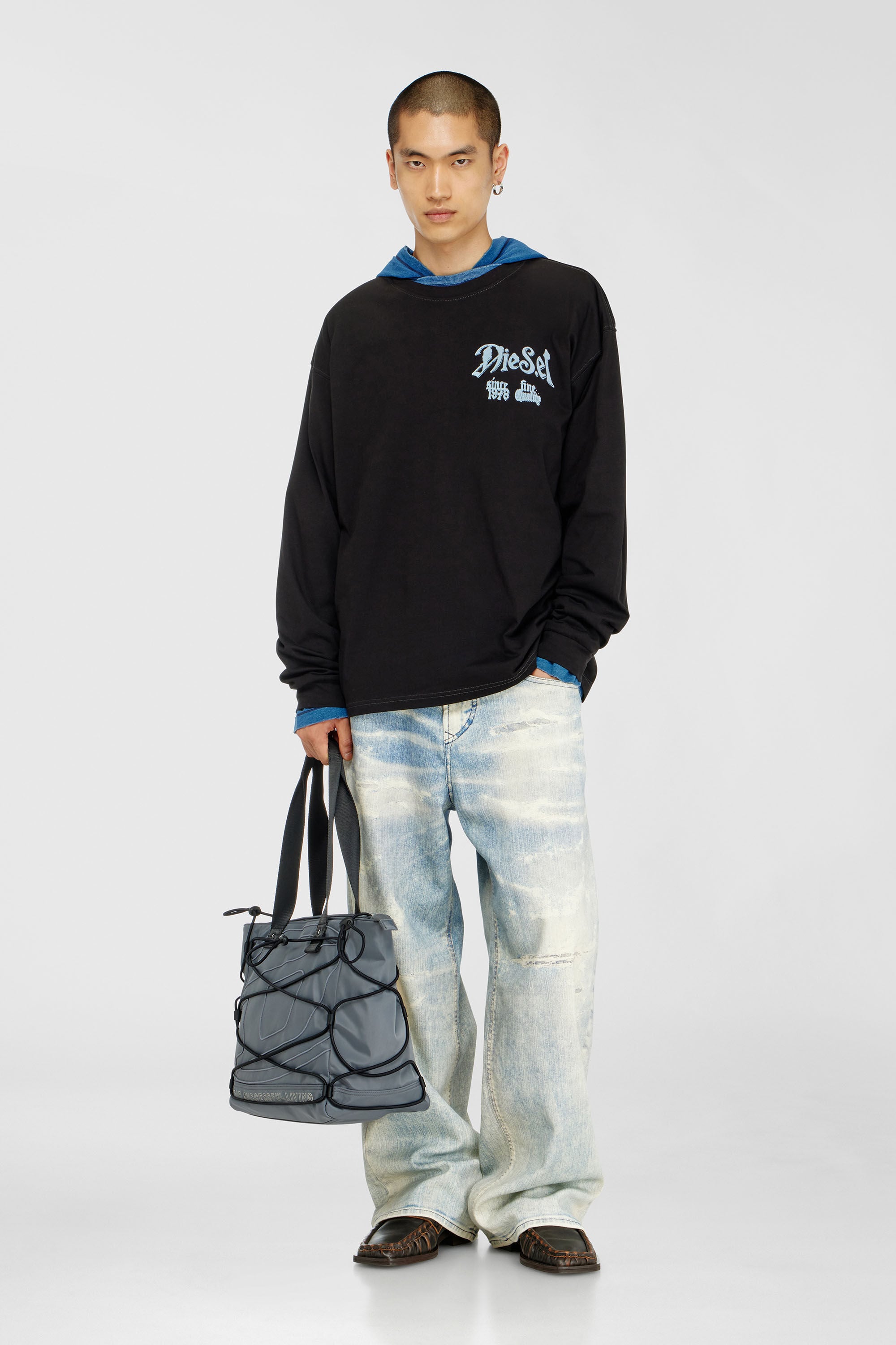 Diesel - T-BOXT-LS-AA6, Male's 長袖Tシャツ in ブラック - 1
