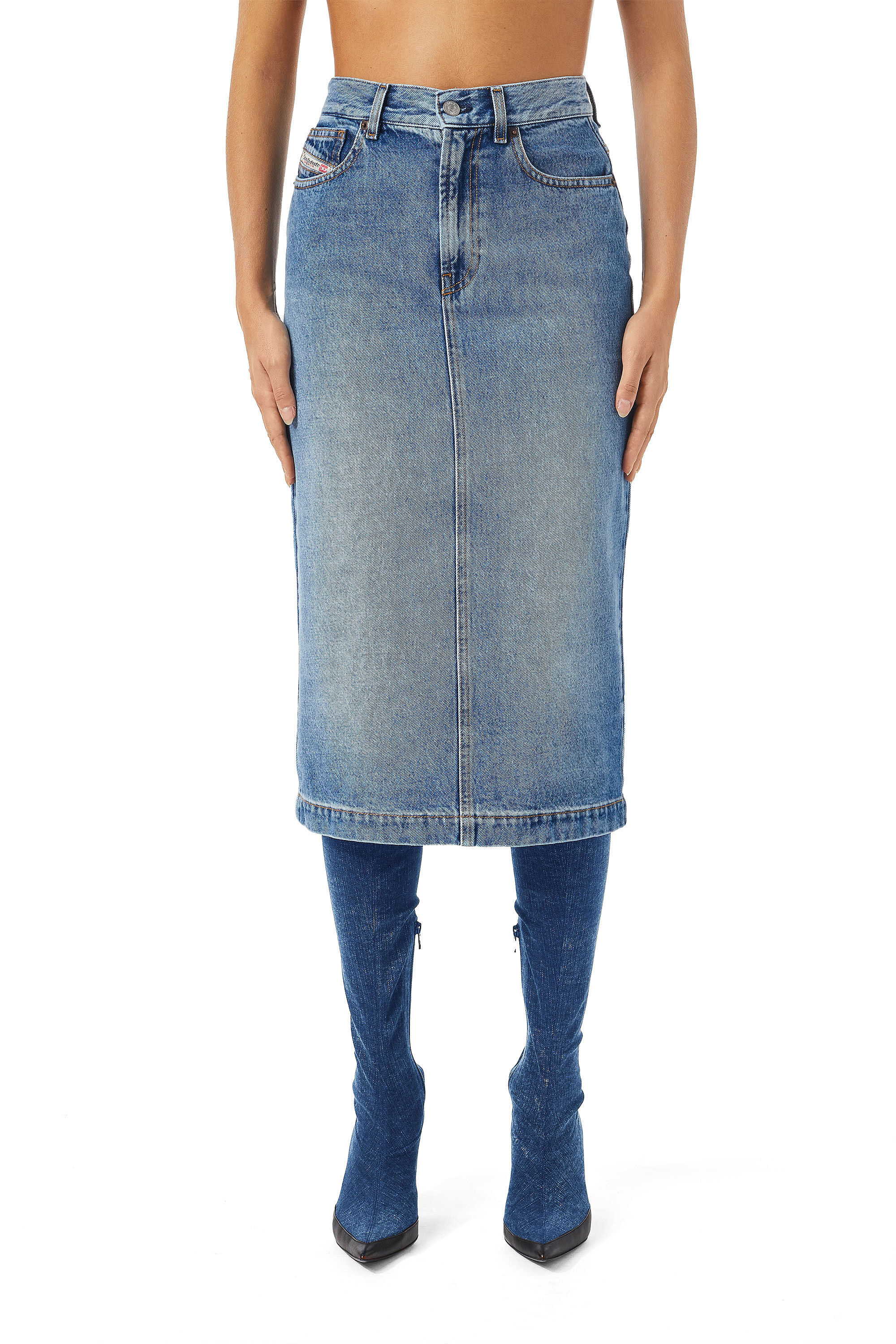 Diesel - DE-RONNY PENCIL SKIRT, ミディアムブルー - Image 3
