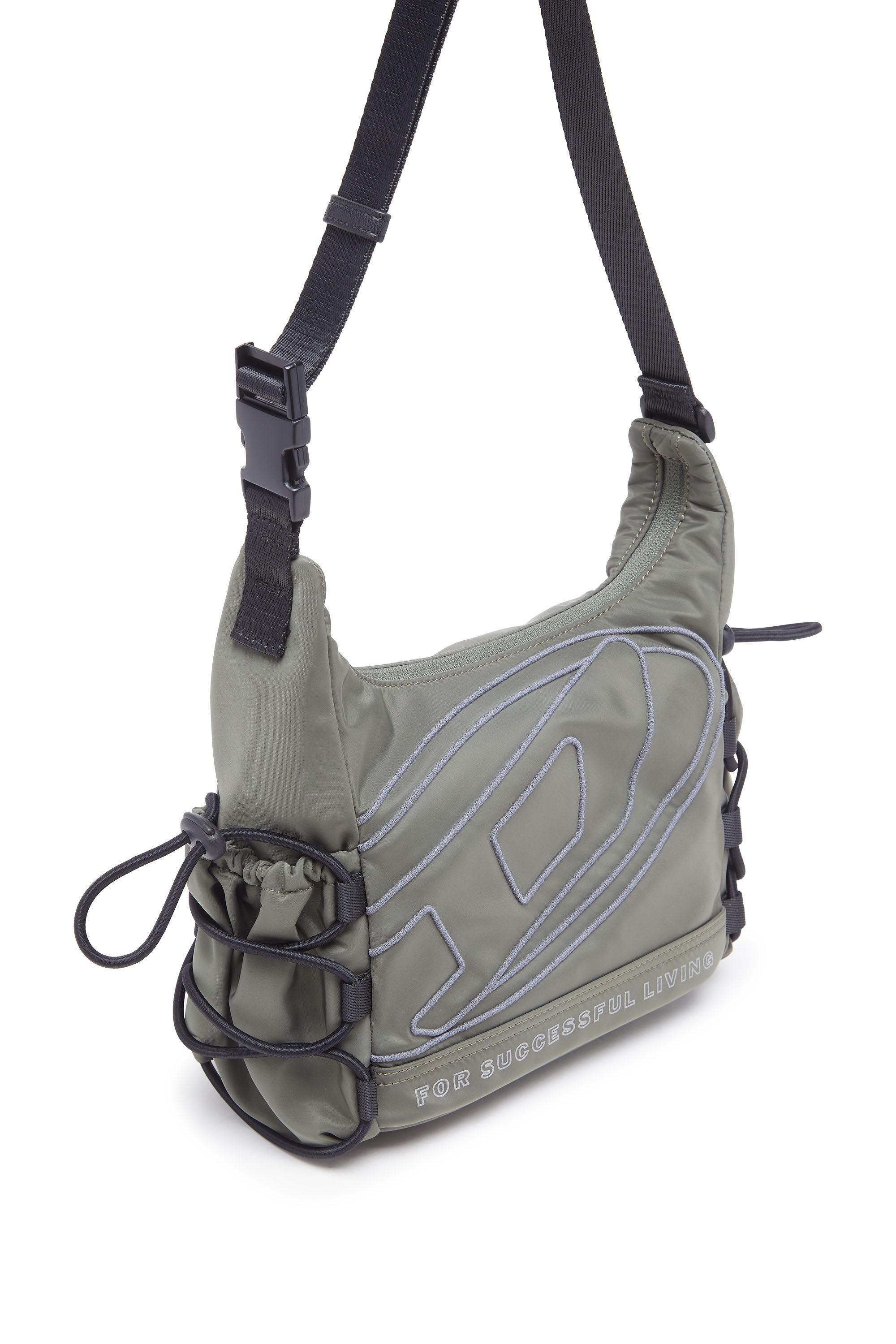 Diesel - TECH-D CROSSBODY X, Unisex's TECH-D - Bag with reflective Oval D embroidery in オリーブグリーン - 6