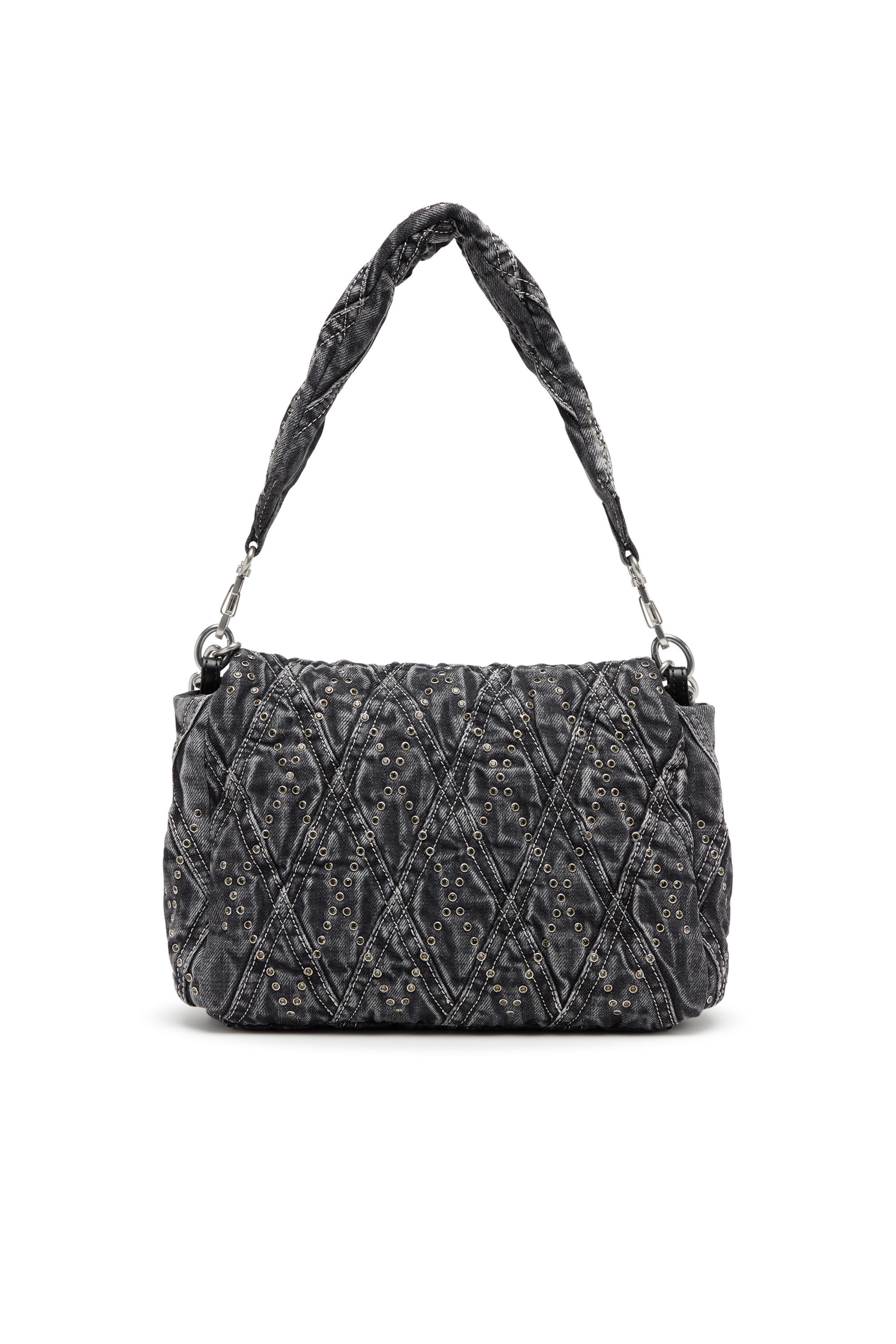 Diesel - CHARM-D SHOULDER M, Female's デニムショルダーバッグM in ブラック - 3