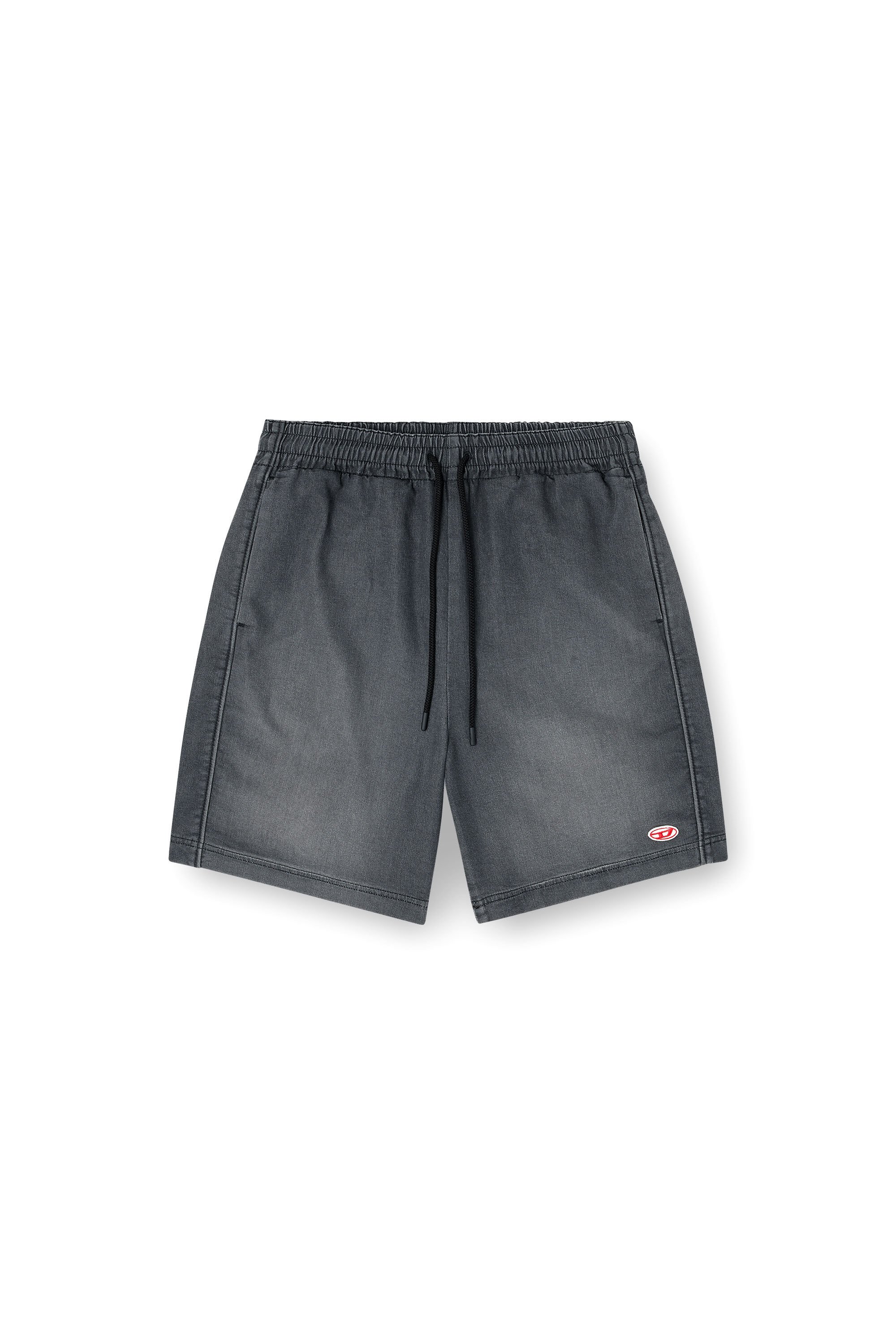 Diesel - D-BOXY JOGGJEANS, Male's Loose denim shorts in printed bleach-effect JoggJeans in ブラック - 2