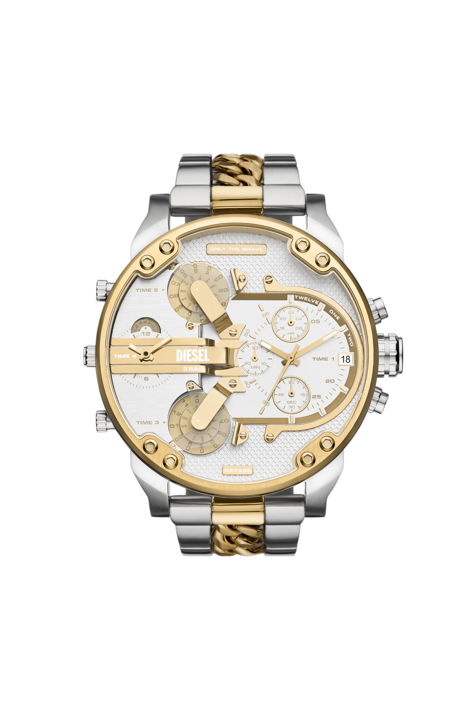 Diesel - DZ7486 WATCH, Male's Mr. Daddy 2.0 Two-Tone Stainless Steel Watch in シルバー/ゴールド - 1
