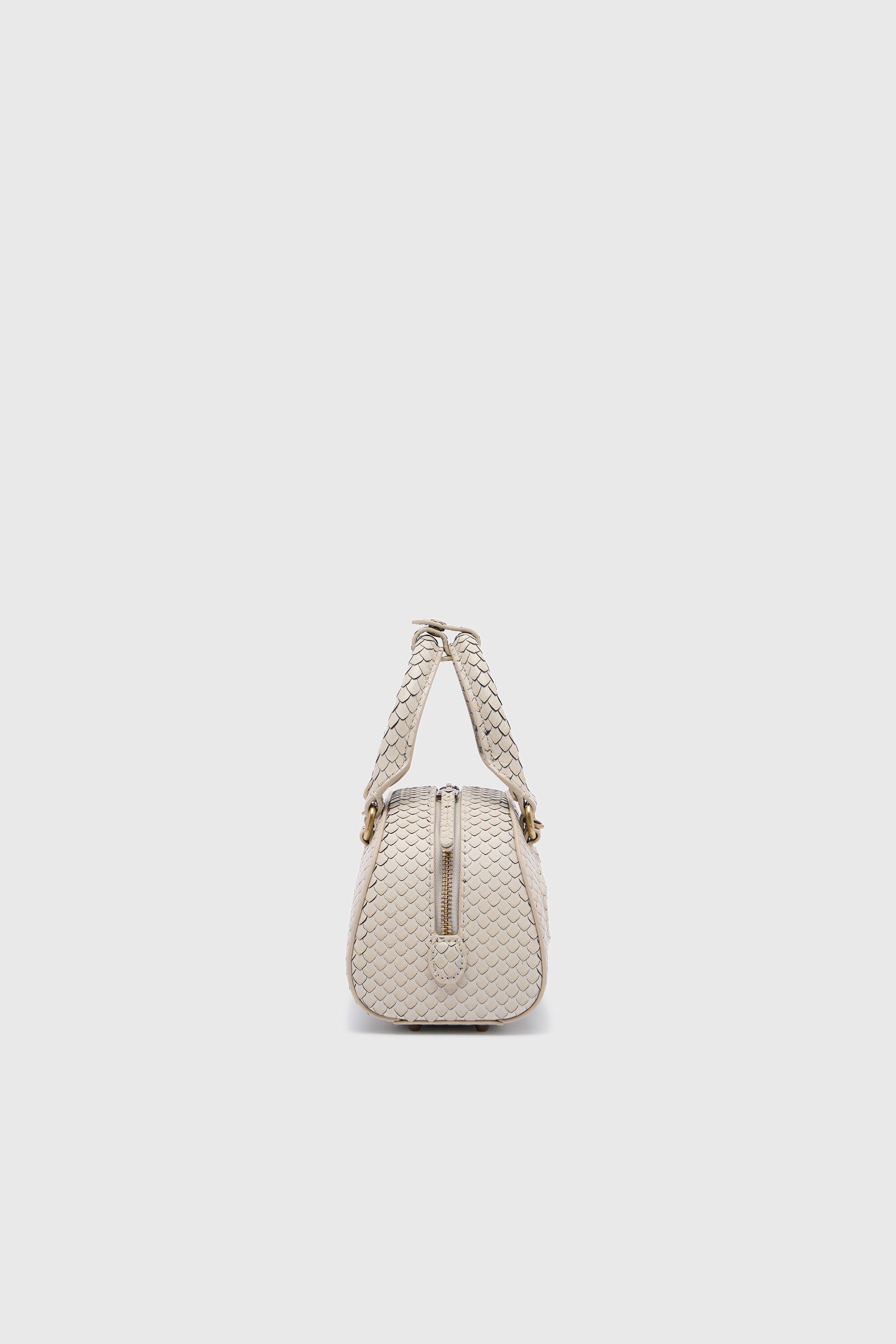 Diesel - 1DR DOME CROSSBODY, Female's 1DR Dome-Small bowling bag in snake-effect leather in ベージュ - 4