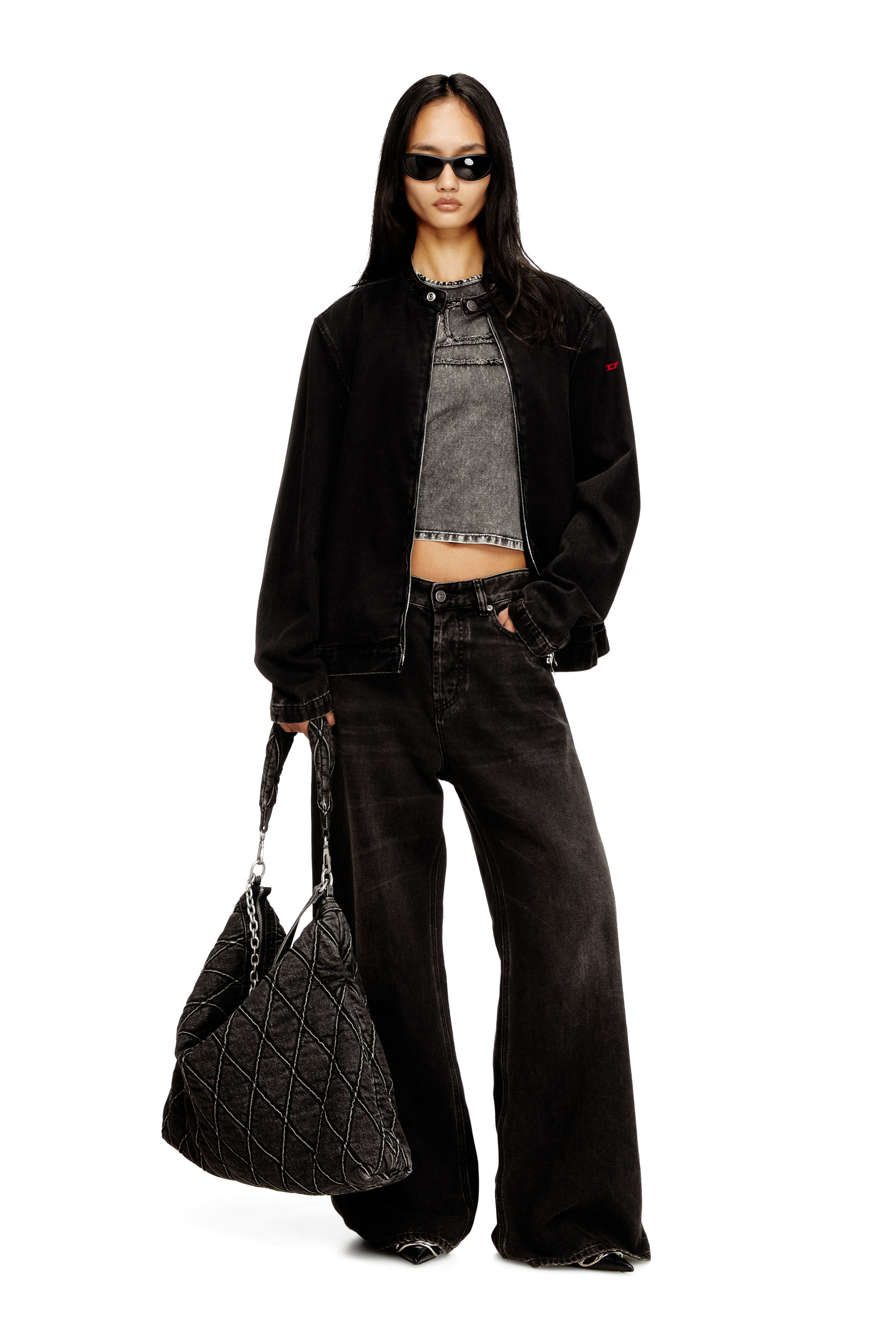 Diesel - T-MELY-CUP, Female's 半袖トップ in グレー - 1