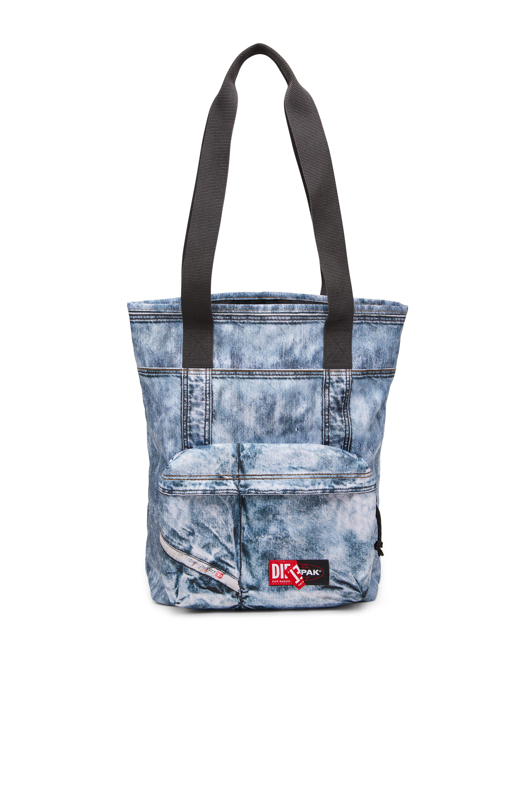 DIESEL TOTE Tote bag in trompe l'oeil denim｜ブルー