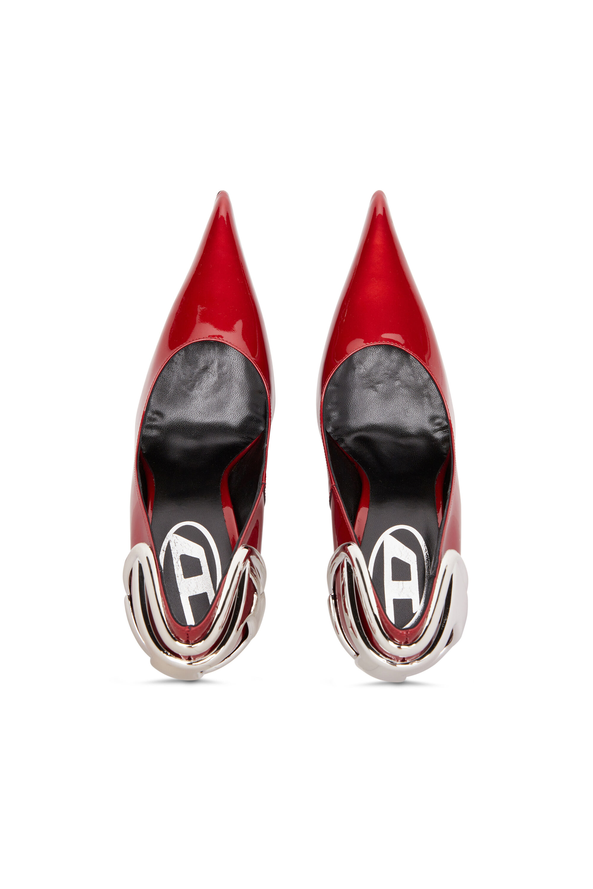 Diesel - D-TEN&HALF P, Female's D-Ten&Half-Patent leather pumps with Oval D heel in レッド - 6