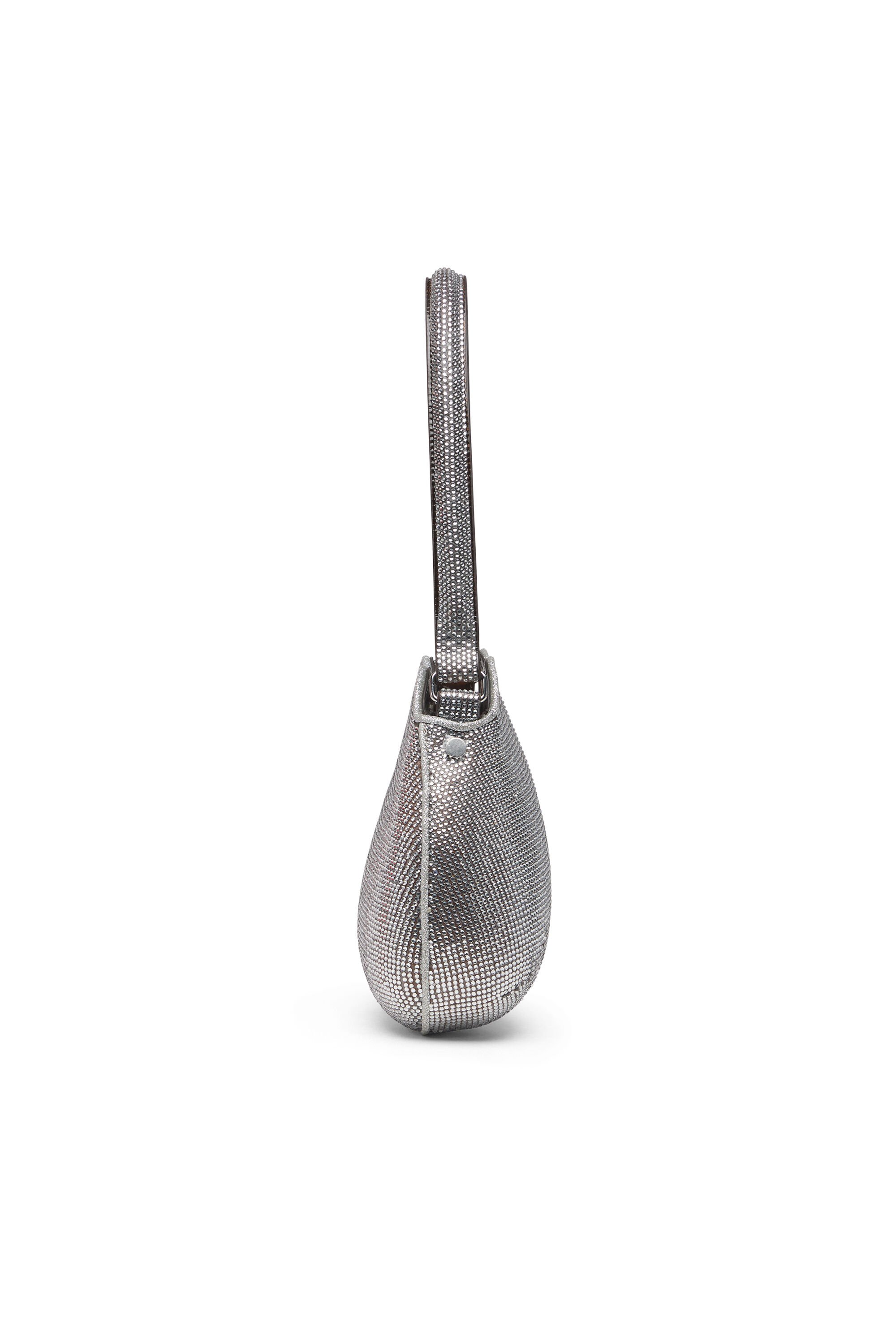 Diesel - DOUBLE-D SHOULDER, Female's Double-D-Shoulder bag with all-over crystals in シルバー - 4
