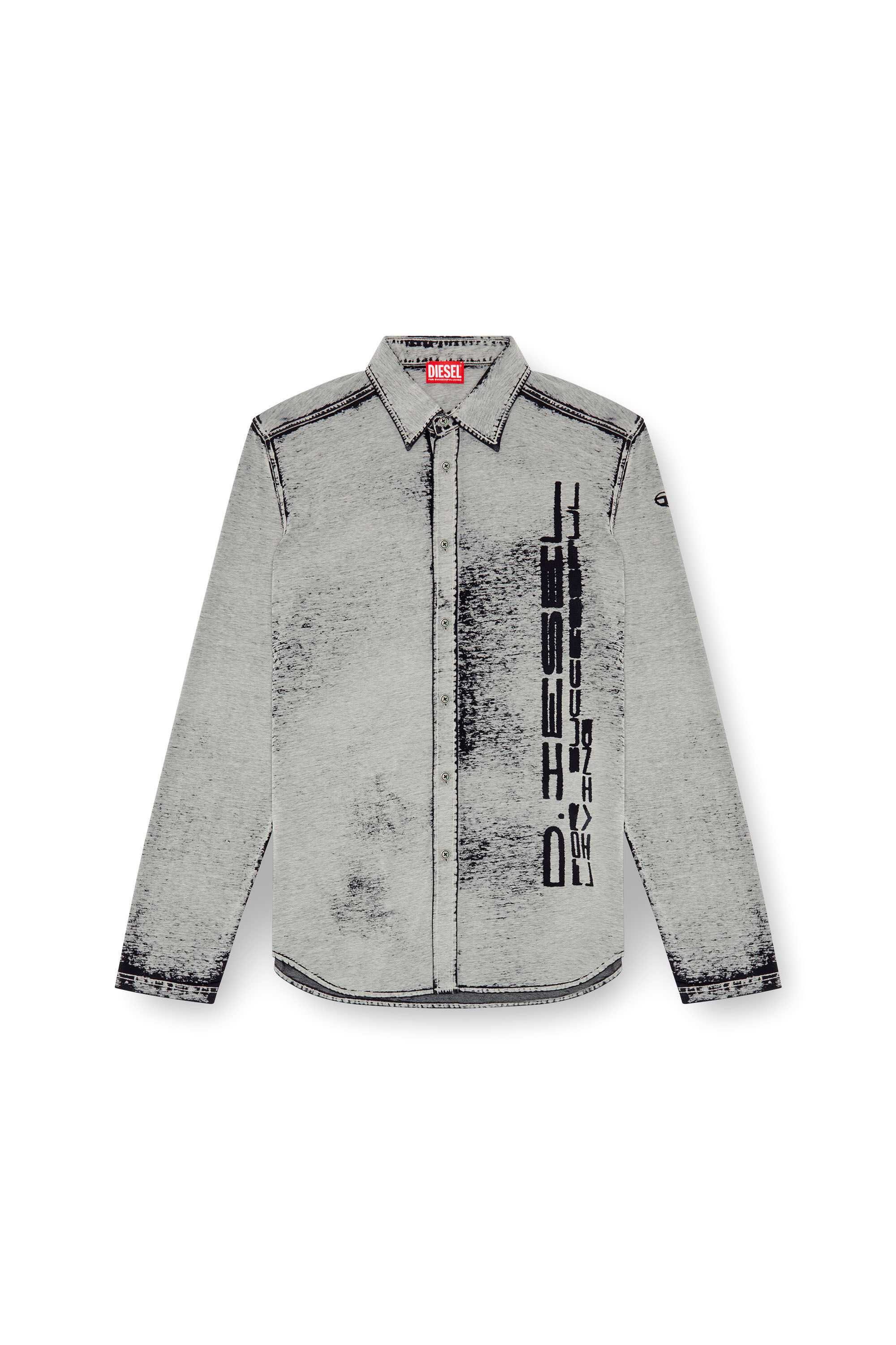S-ENTRY-DEV Shirt in burnout plated jersey｜グレー｜メンズ｜DIESEL