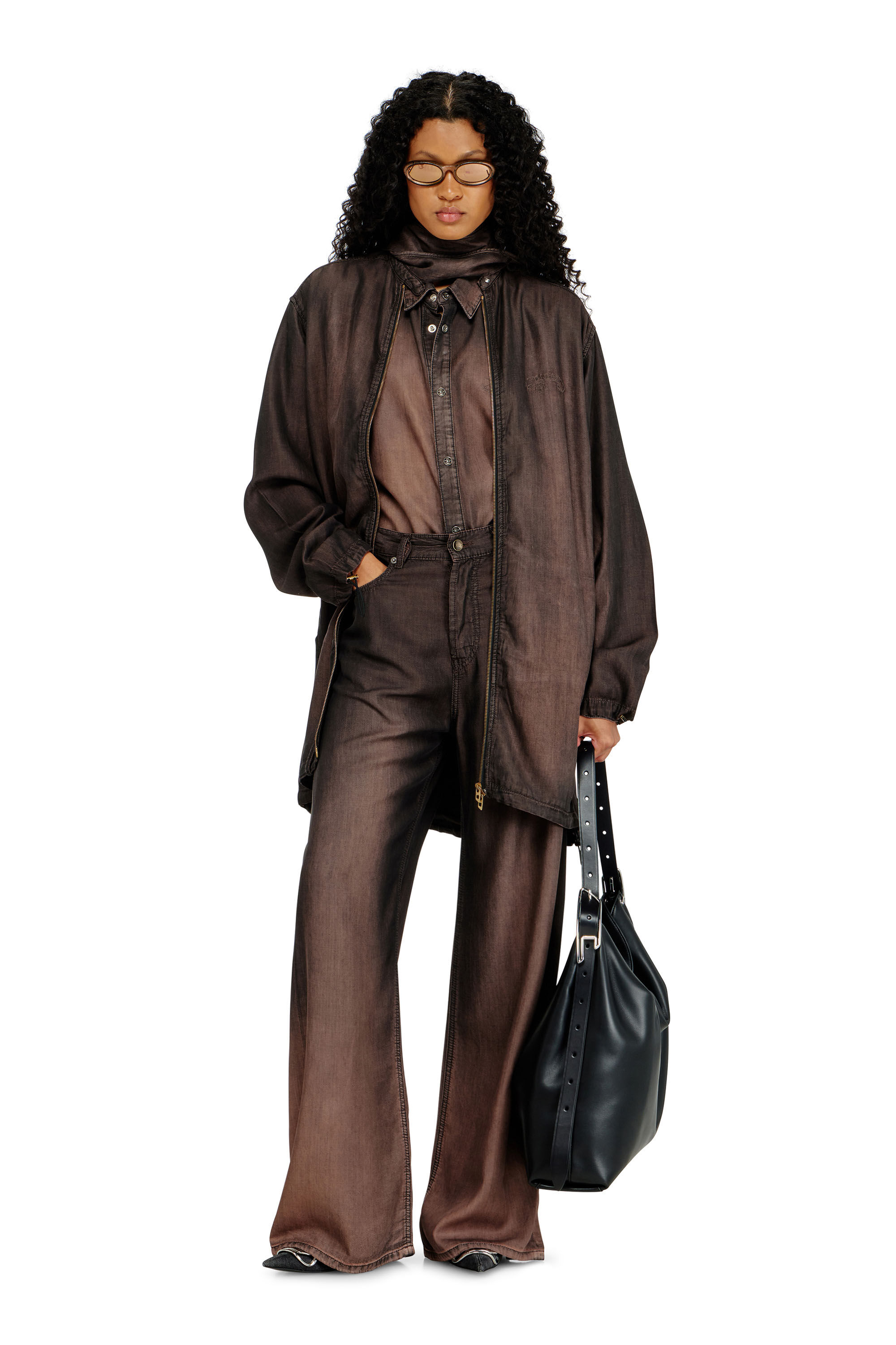 Diesel - DE-TROIT-S, Female's デニムジャケット in ブラウン - 1