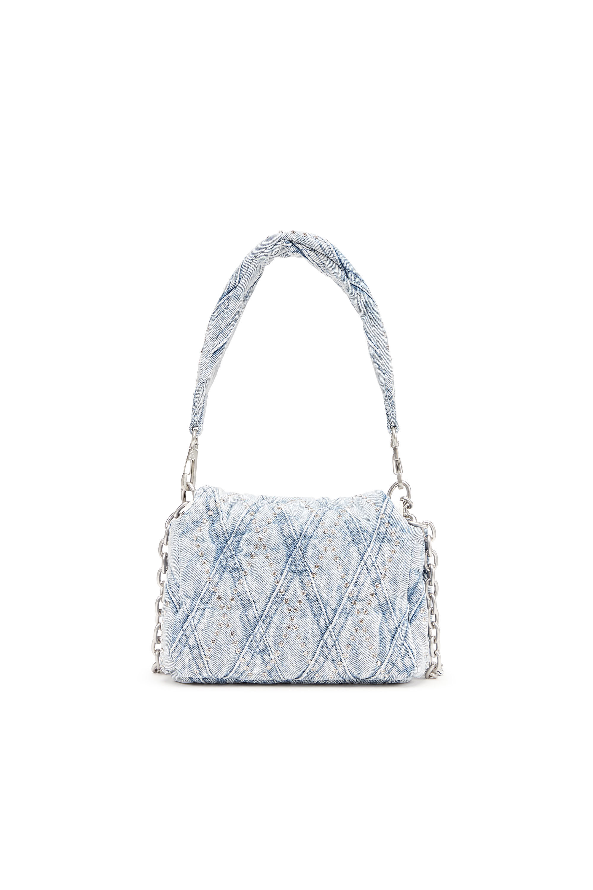Diesel - CHARM-D SHOULDER S, Female's デニムキルティングビジューショルダーバッグS in ライトブルー - 2